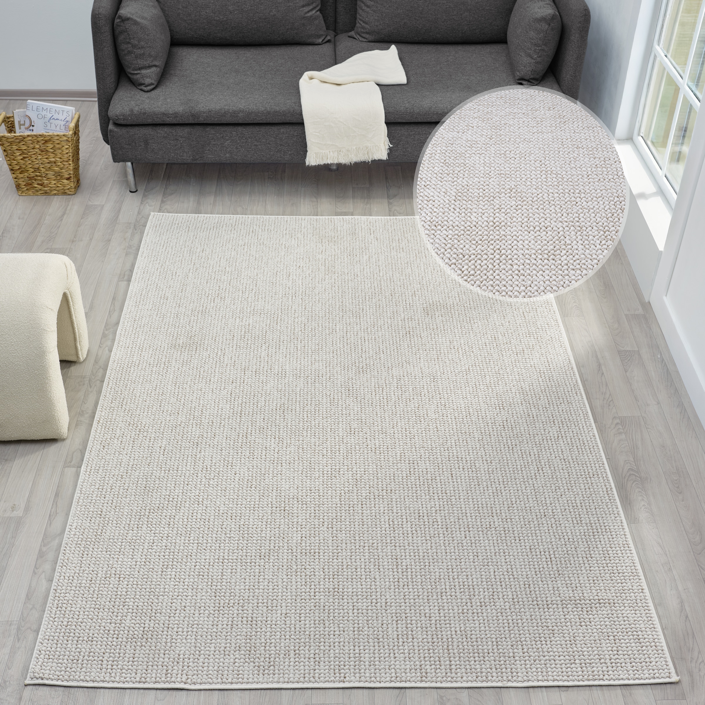 OTTO home Teppich »Lilri«, rechteckig, 10 mm Höhe, Wolloptik, Wohnzimmer, S günstig online kaufen