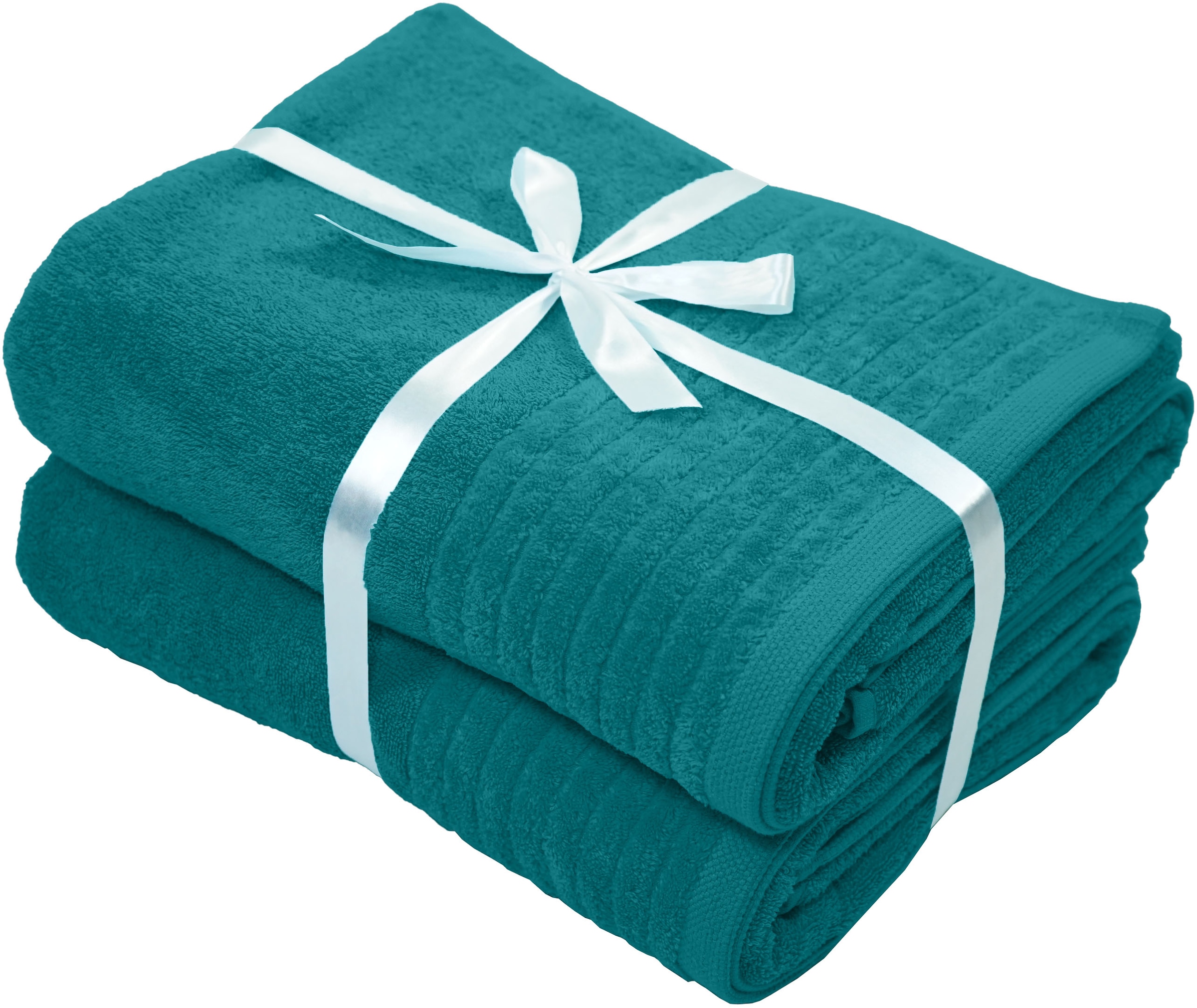 my home Saunatuch »Sanremo Premium, Premium Handtücher, 600 gr/m², 80x200cm«, (Set, 2 St., 2x 80x200), mit Bordüre, einfarbig, flauschig und weich, dicke Qualität