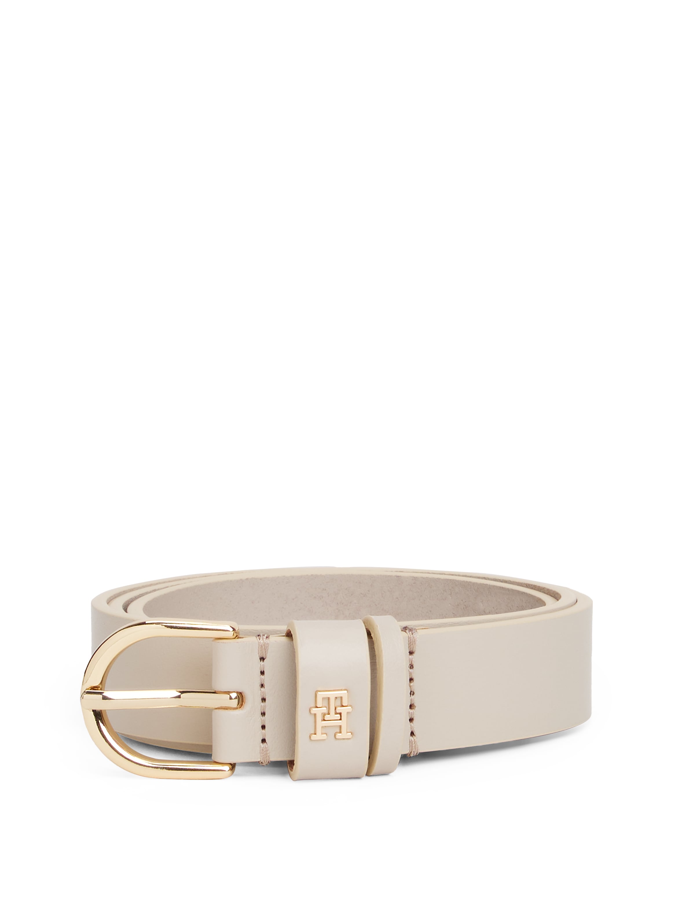Tommy Hilfiger Ledergürtel »ESSENTIAL EFFORTLESS 2.5 GOLD«, Logoemblem, weiche Haptik, ovale Einfachdornschließe