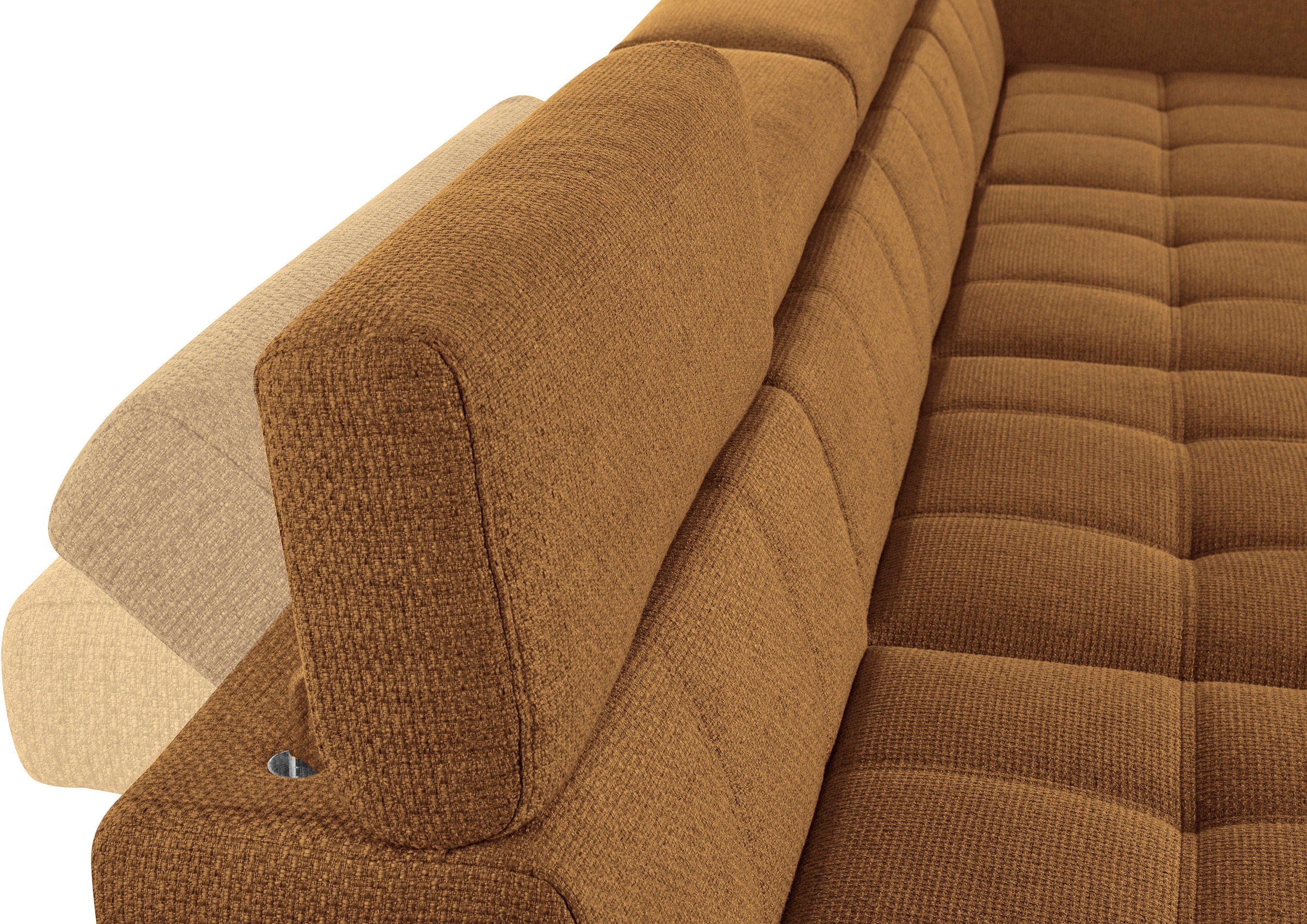 DOMO collection Wohnlandschaft »Cunelli tolle Sitznähte als Designelement, fester Sitzkomfort, U-Form«, wahlweise mit Kopfteilverstellung, bodenfrei