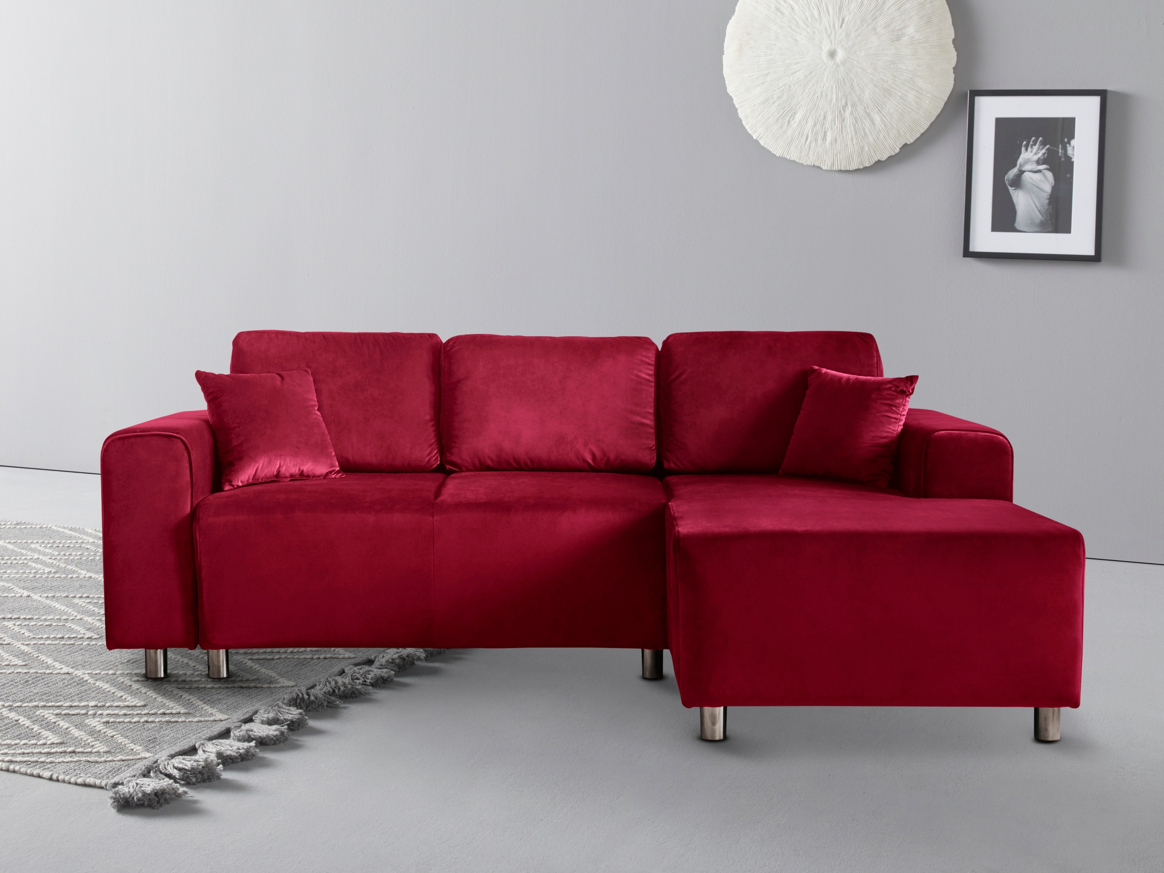 Home affaire Ecksofa »Györ«, L-Form, wahlweise mit Bettfunktion und Bettkas günstig online kaufen