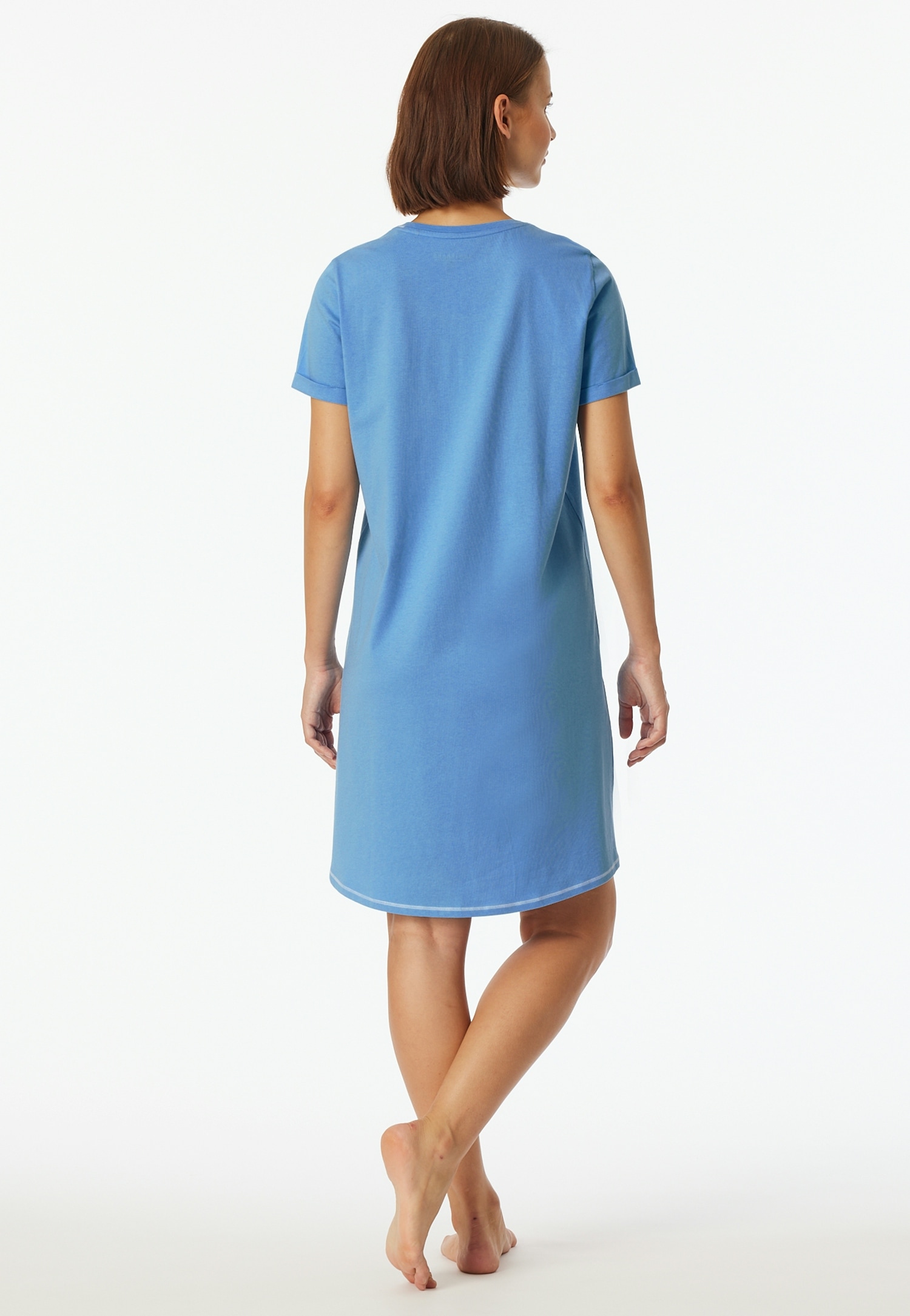 Schiesser Nachthemd »Casual Essentials«, mit Statement-Print, Baumwolle, kurzärmelig, Rundhalsausschnitt