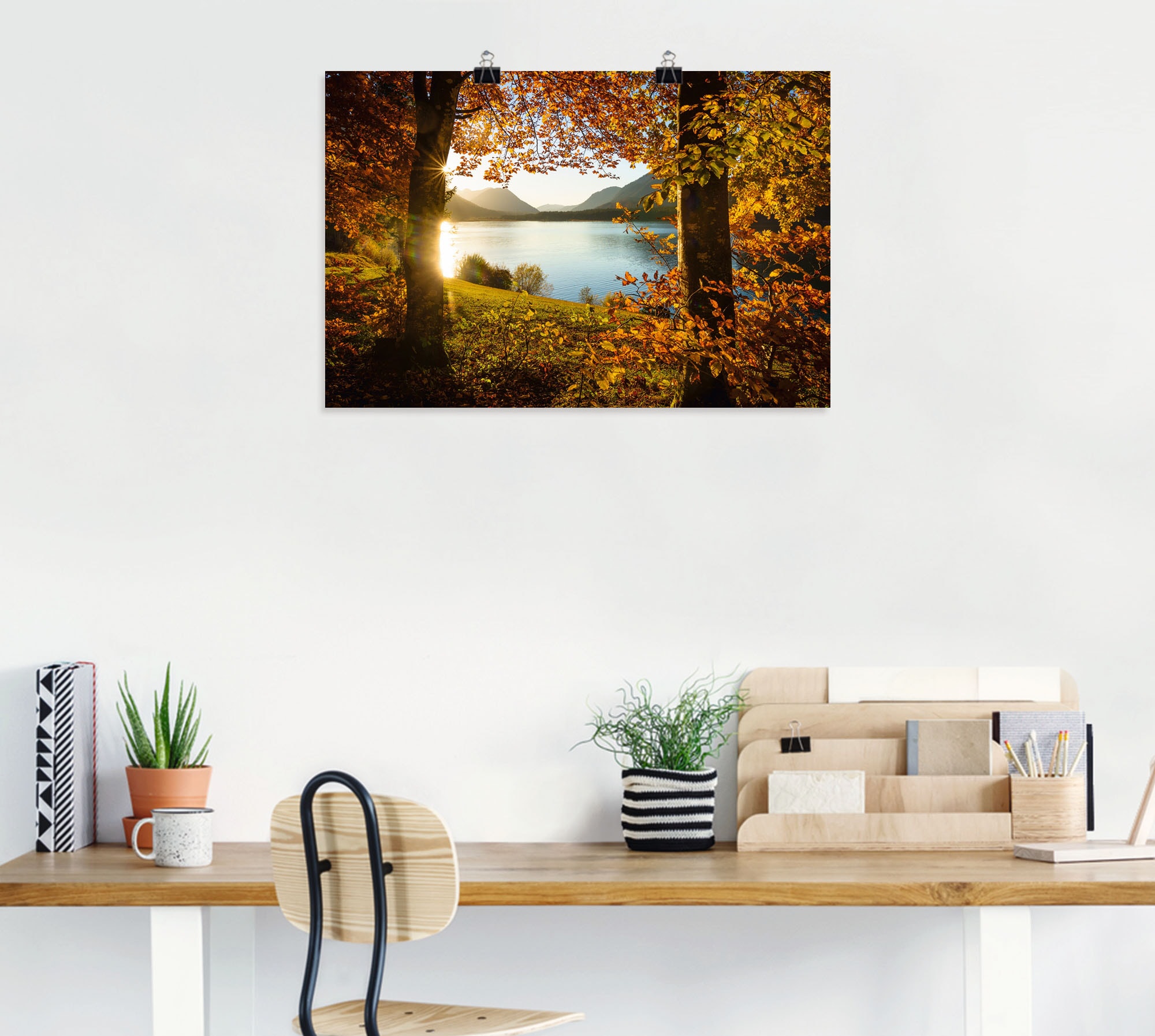Artland Wandbild »Herbst am Sylvensteinsee«, Gewässer, (1 St.), als Alubild, Outdoorbild, Leinwandbild, Poster in verschied. Größen
