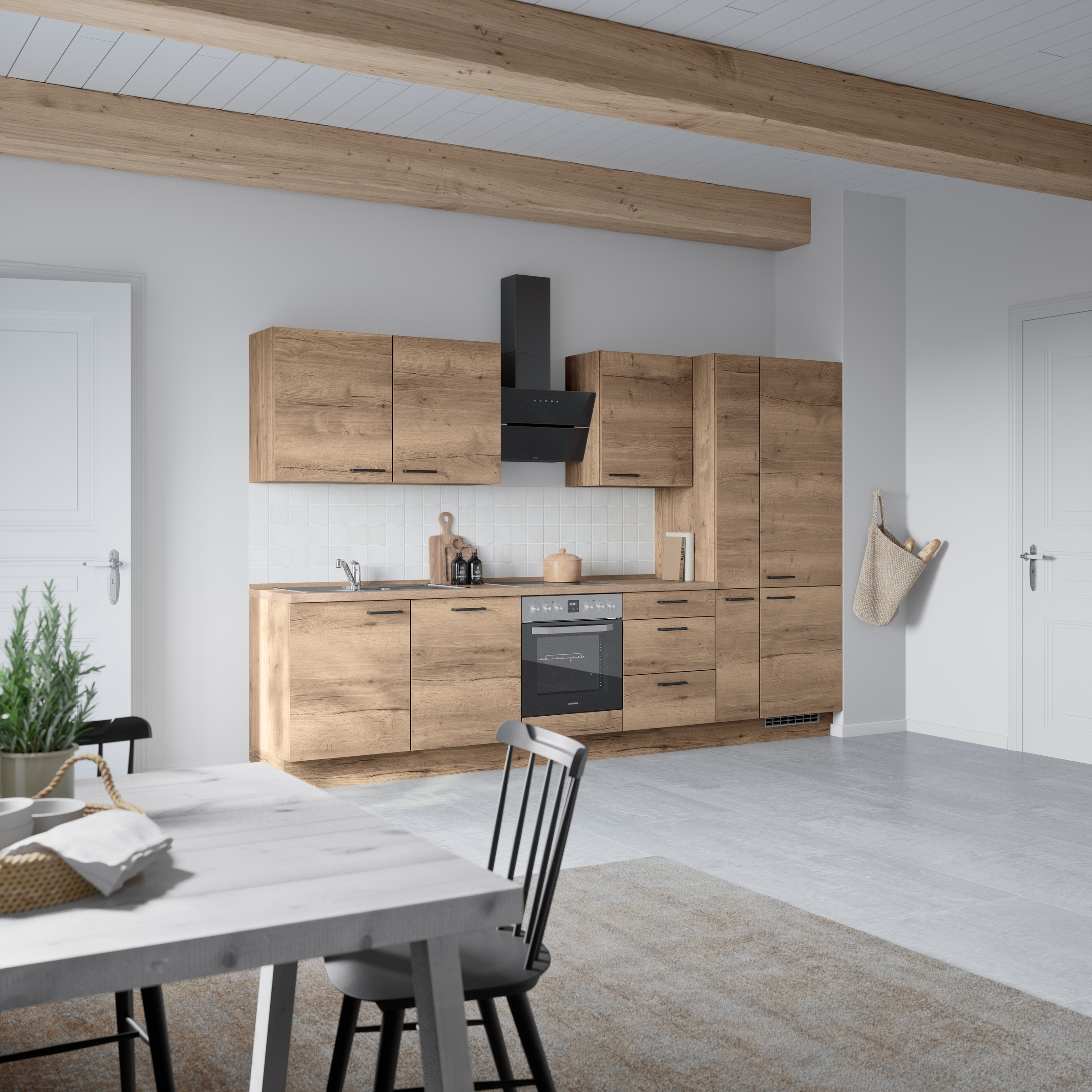 nobilia® Küchenzeile »"Structura II"«, vormontiert, Ausrichtung wählbar, Breite 330 cm, wahlw. mit E-Geräten