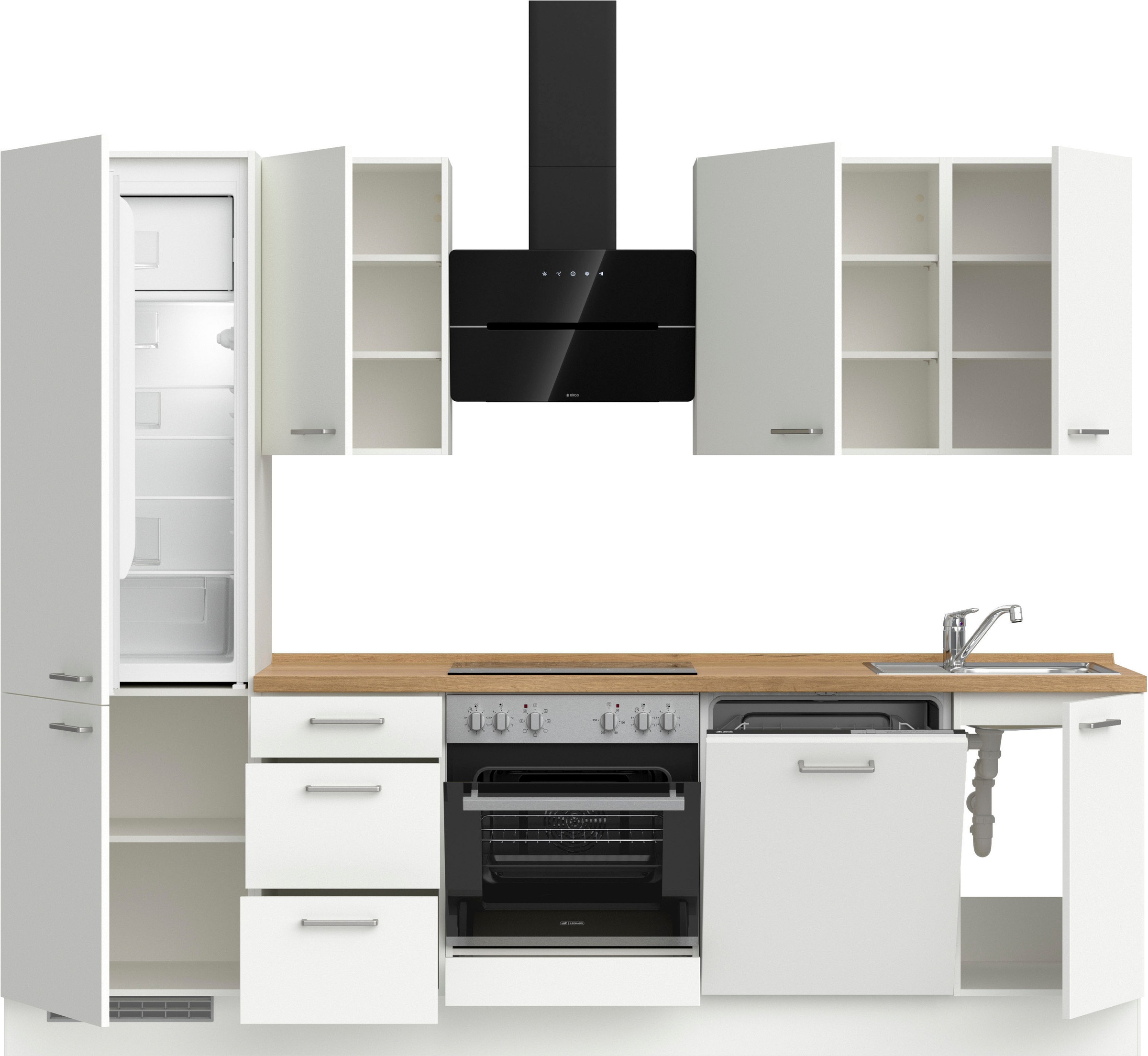 nobilia® Küchenzeile »"Touch II"«, vormontiert, Ausrichtung wählbar, Breite 270 cm, wahlw. mit E-Geräten