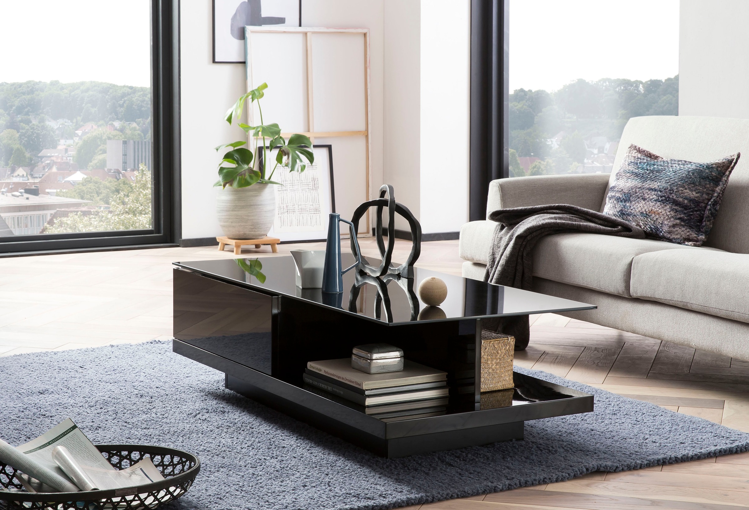 SalesFever Couchtisch »im minimalistischen Stil« Elegante Tischplatte aus r günstig online kaufen