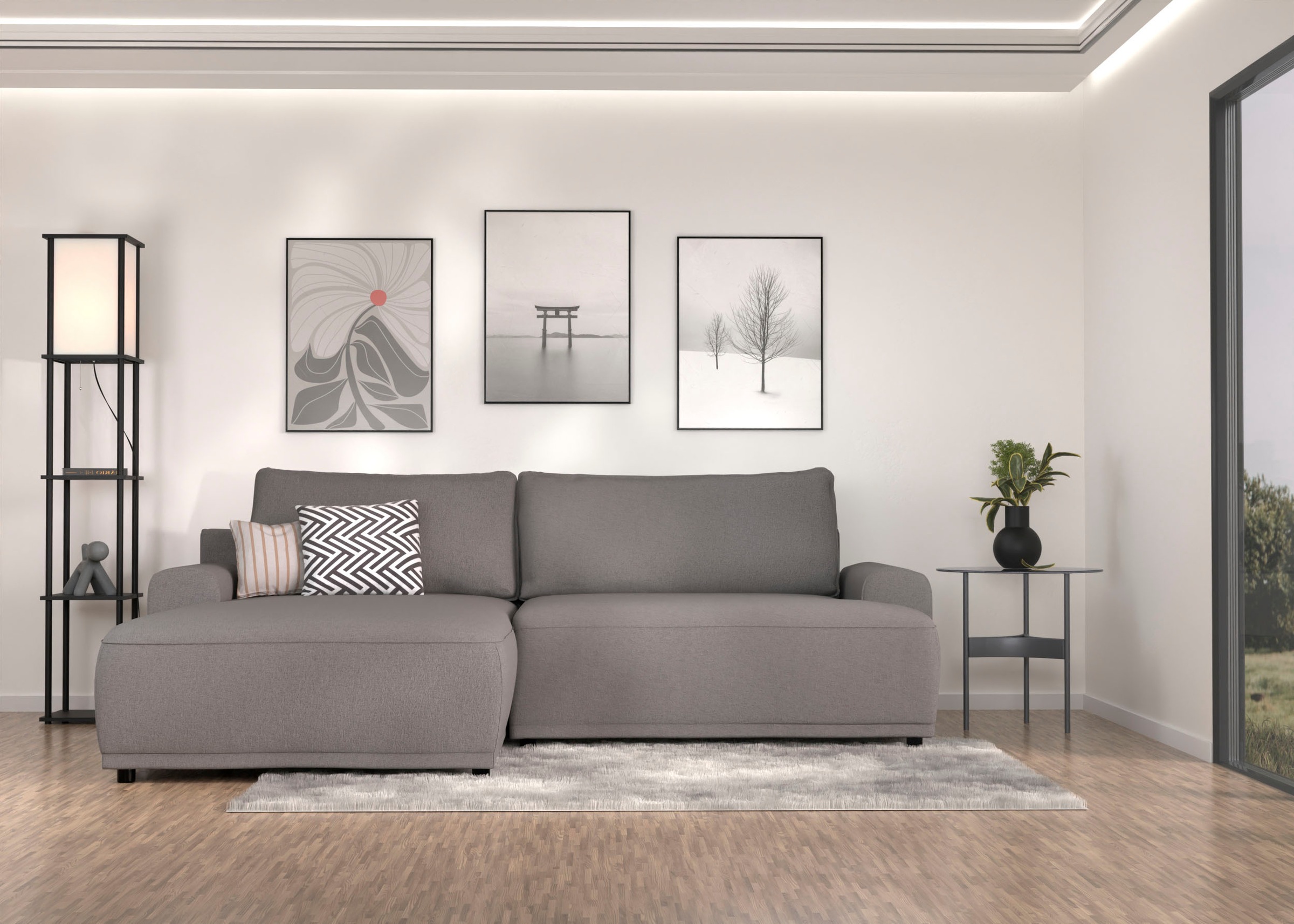 TRENDMANUFAKTUR Ecksofa »Fordon, Schlafsofa mit Bettkasten, Couch in L-Form günstig online kaufen