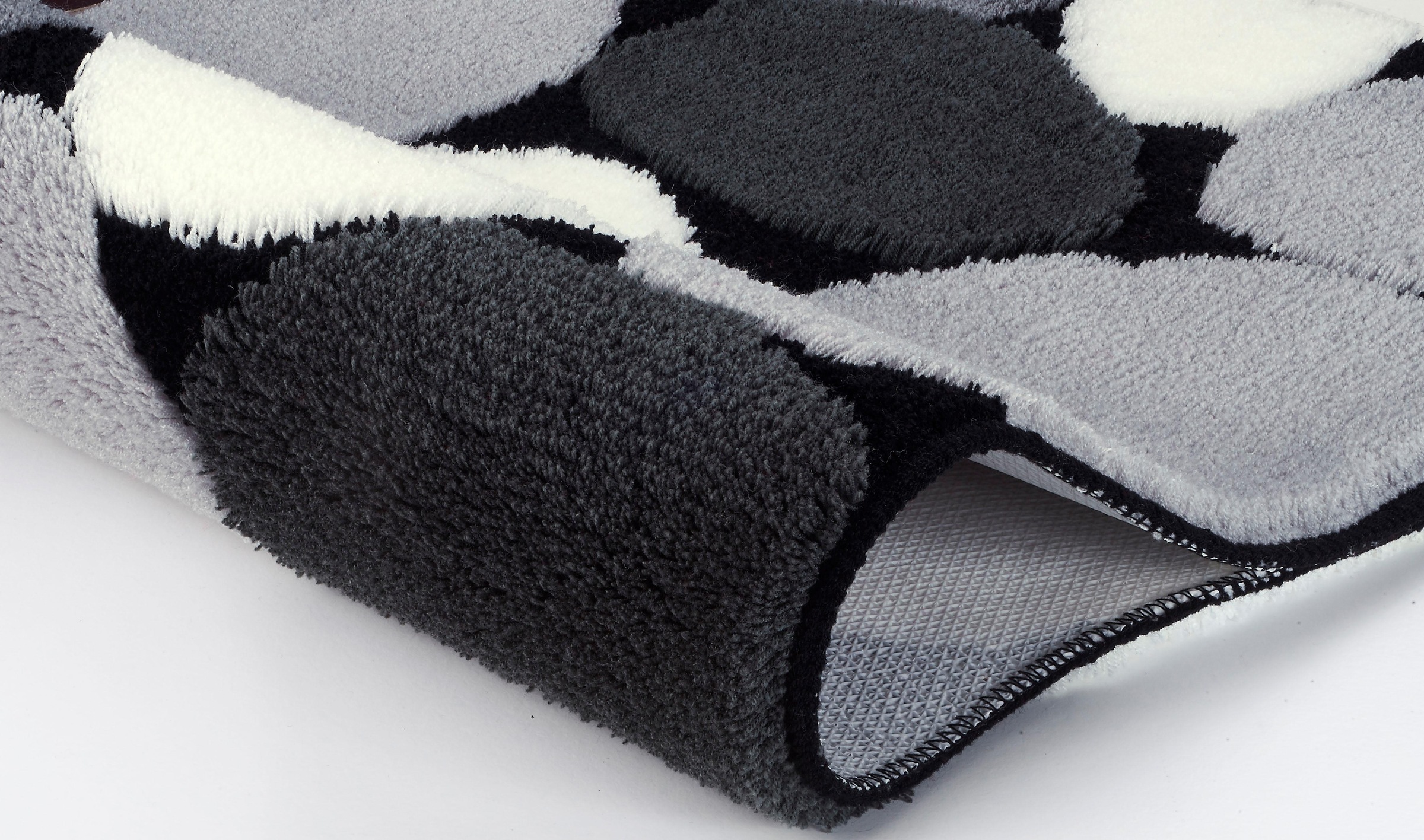 Kleine Wolke Badematte »Stone«, rutschhemmend beschichtet, fußbodenheizungsgeeignet, Badteppich, Stein Optik, Hoch-Tief Effekt, waschbar
