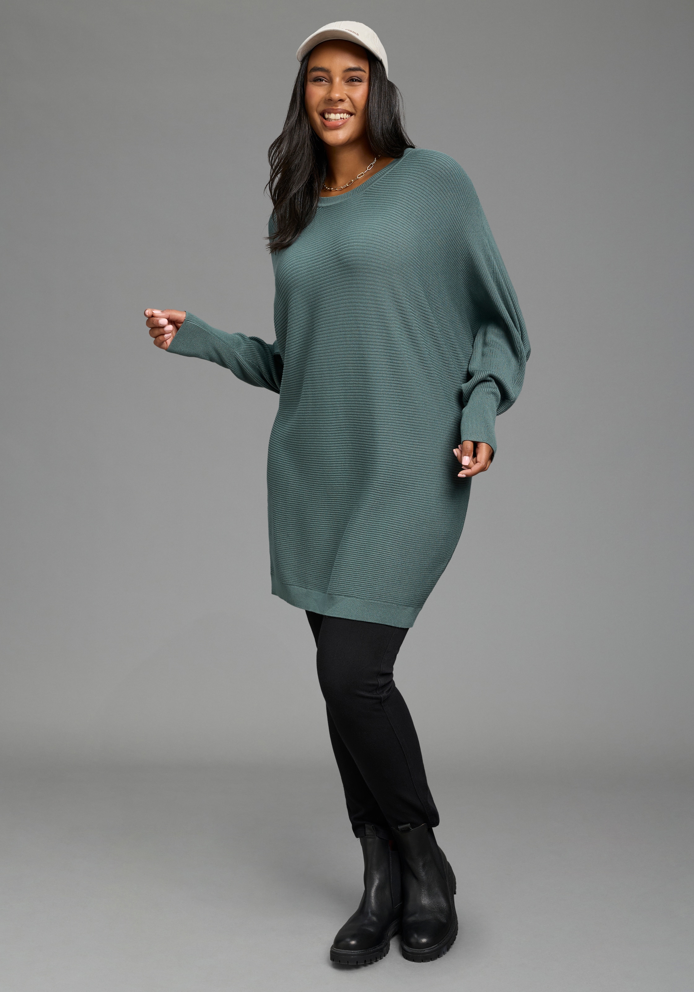 Laura Scott CURVE Strickpullover »Große Größen« mit Rippstrick, lässige Passform, auch in großen Größen
