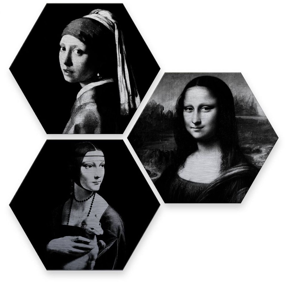 Wall-Art Mehrteilige Bilder auf Raten 3 »Berühmte St.) Kunstgeschichte«, (Set, bestellen Frauen
