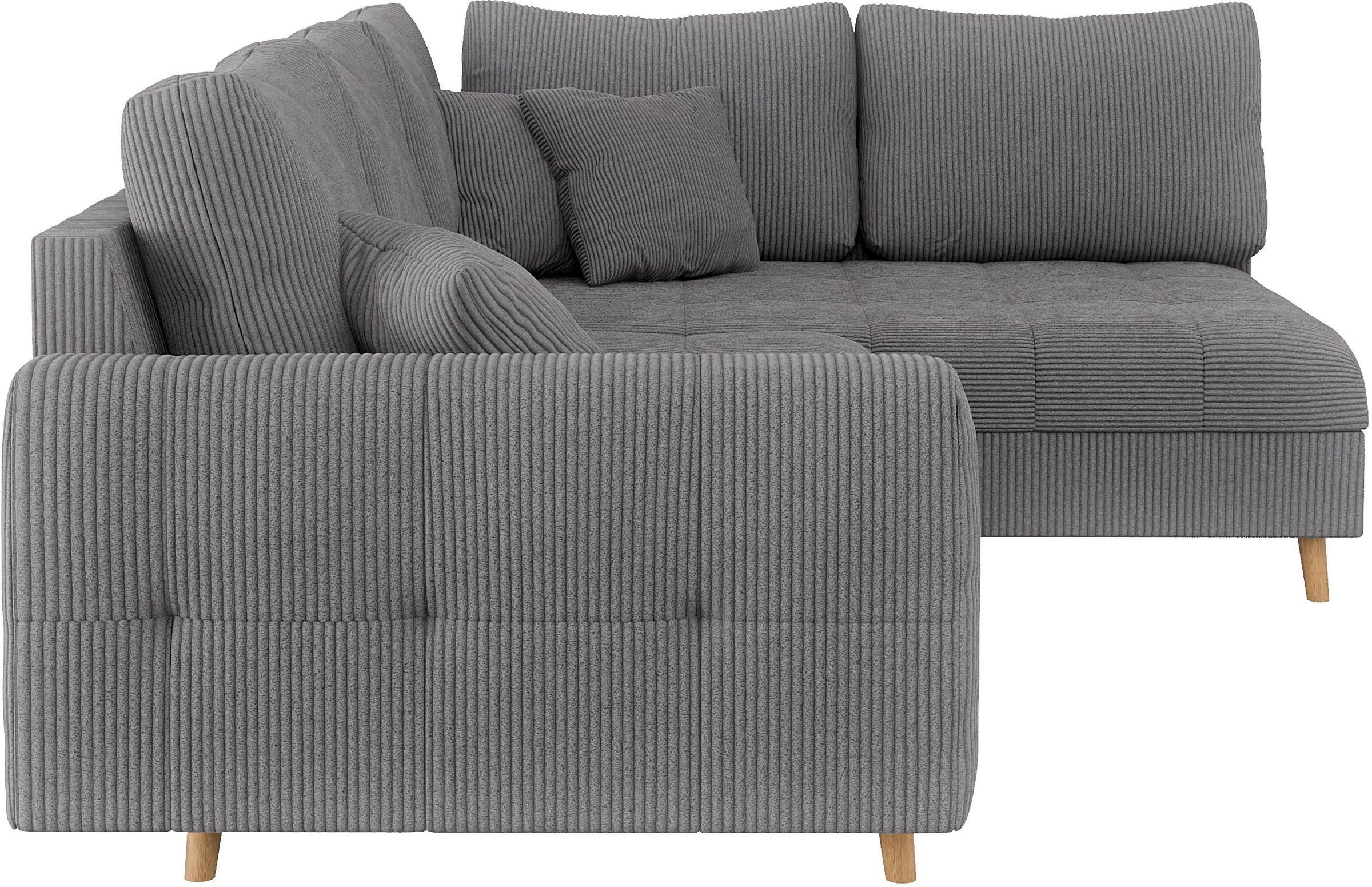 Home affaire Ecksofa »CHARRE L-Form mit Ottomane, Maße B/T/H: 231/161/81 cm«, feine Steppung, lose Rücken- und Zierkissen, auch in Cord und Bouclé