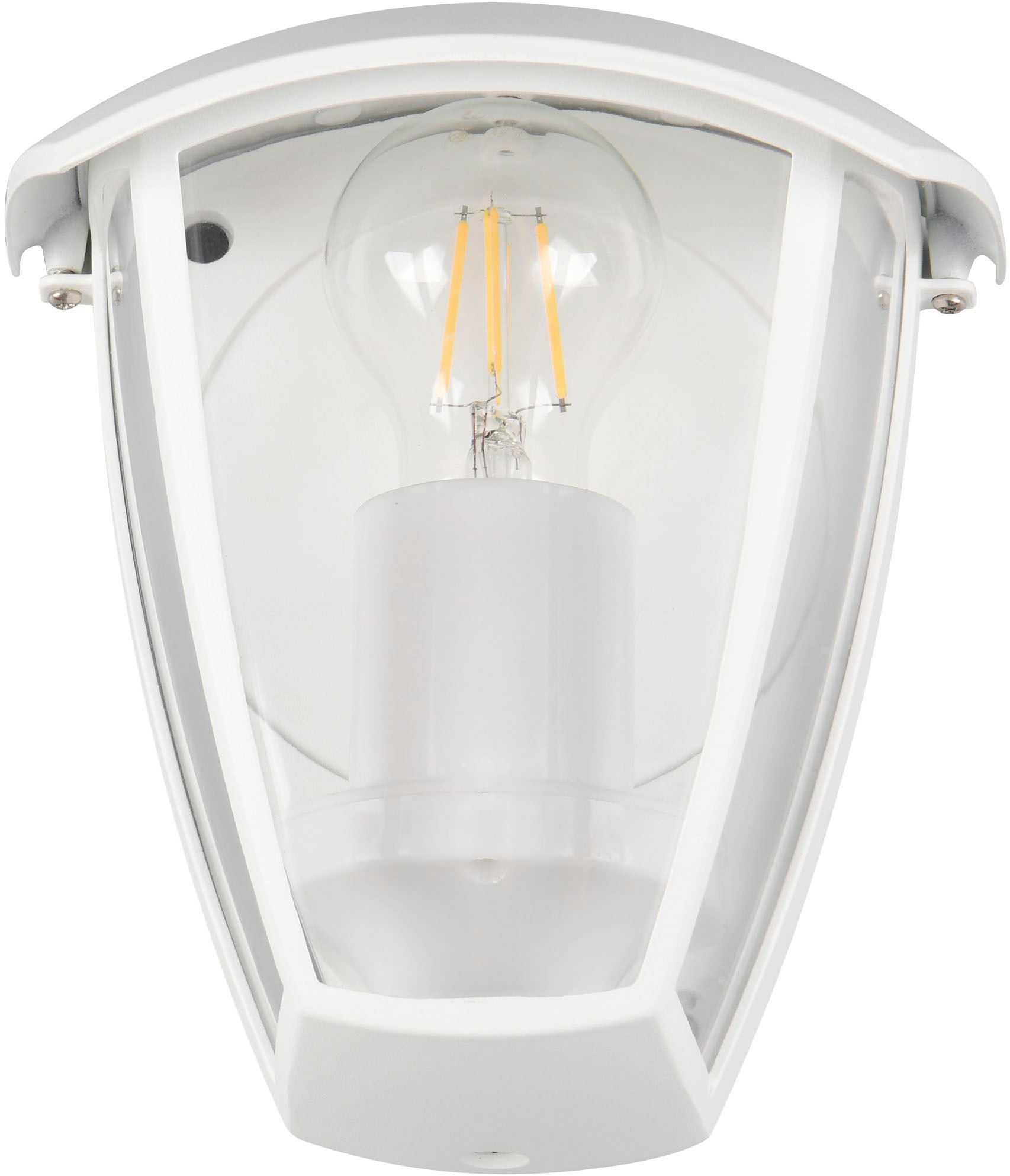 TRIO Leuchten Außen-Wandleuchte »VENTA, Outdoor Hauswand Fassadenbeleuchtung, exkl 1x E27 max 10W, IP44«, 1 flammig, Leuchtmittel E27 | Leuchtmittel wechselbar, Wandlampe Garten Terrasse, Aluminium mit Kunststoff Schirm transparent
