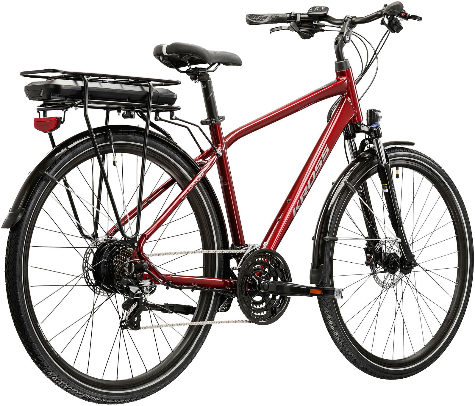 Kross E-Bike »E-Trekkingrad Trans Hybrid EE 28 Zoll rot«, 21 Gang, Shimano, Tourney TX800, Heckmotor 250 W