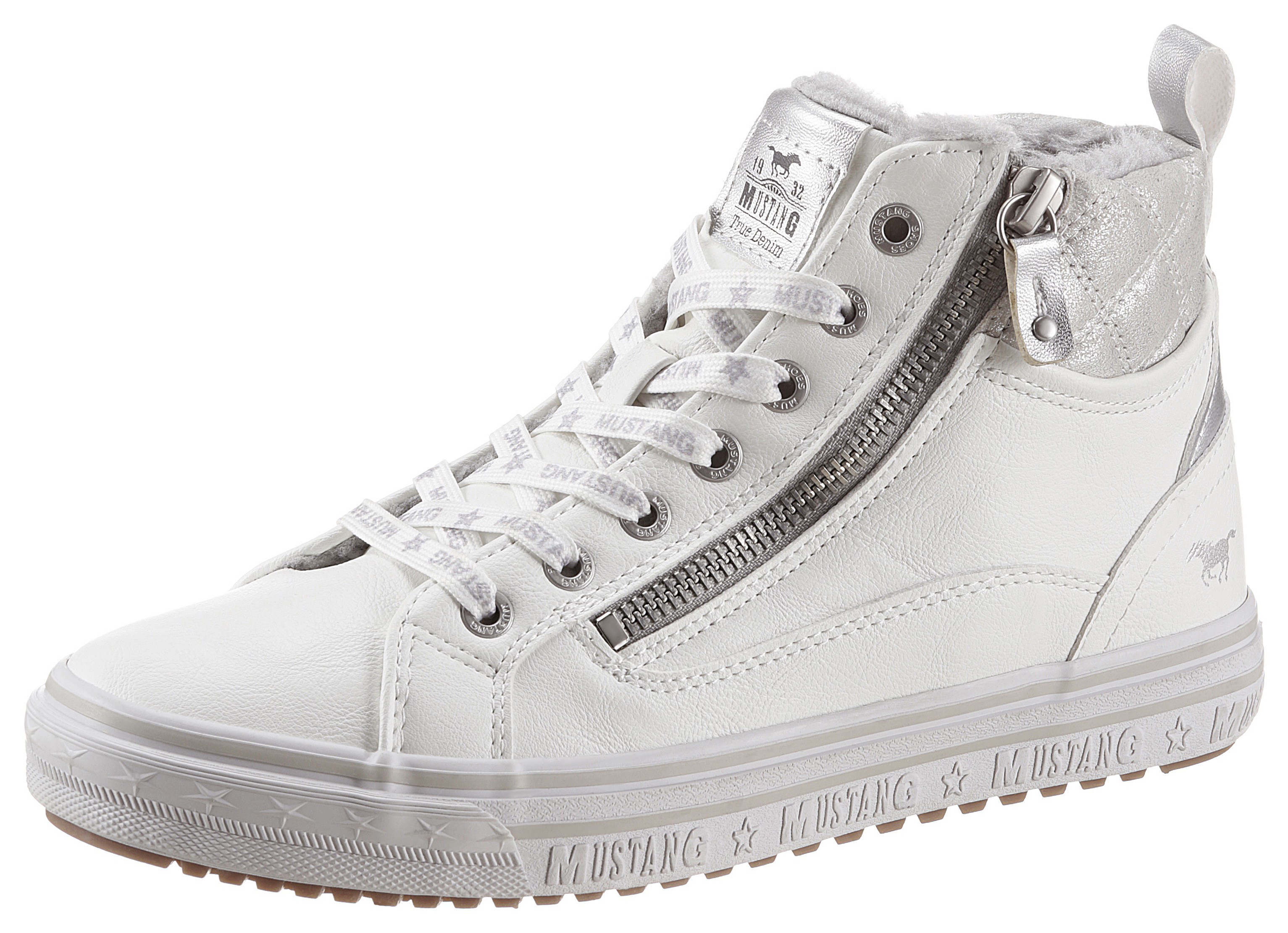 Sneaker, mit bedrucktem Fellimitat-Kragen
