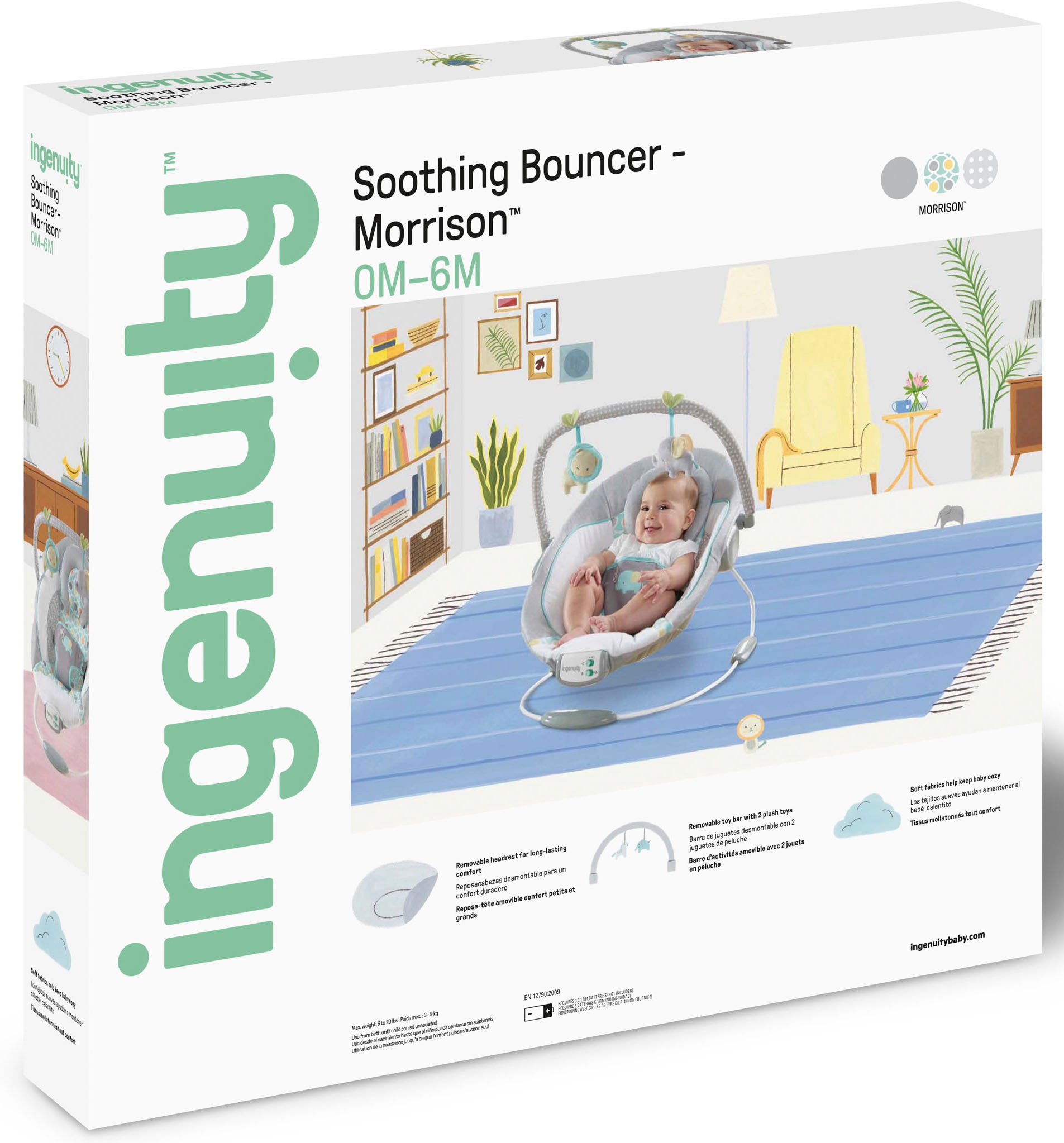 ingenuity Babywippe »Soothing Bouncer, Morrison«, bis 18 kg