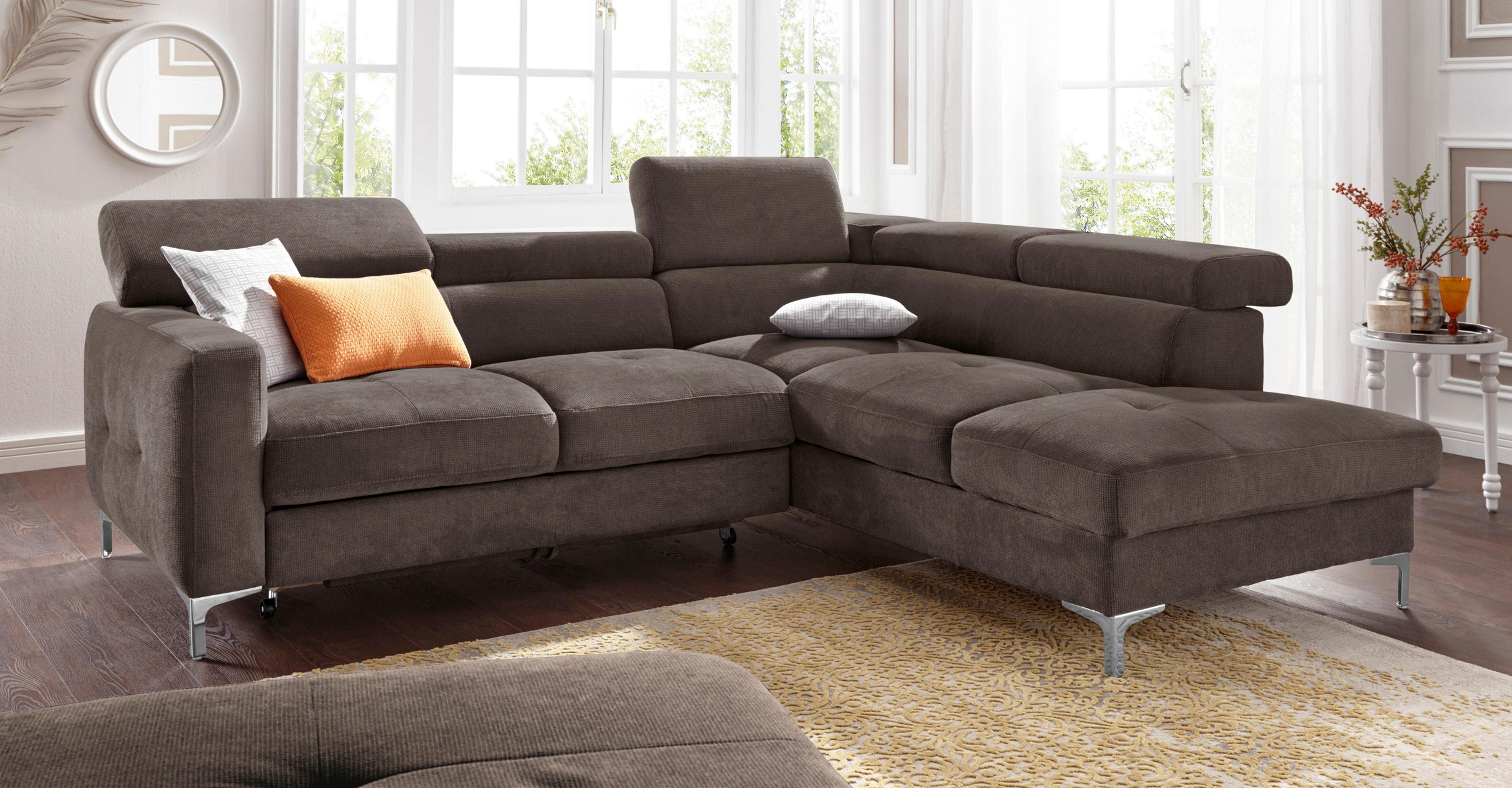 COTTA Ecksofa »Sammy L-Form«, mit Kopfteilverstellung, wahlweise mit Bettfunktion & Bettkasten