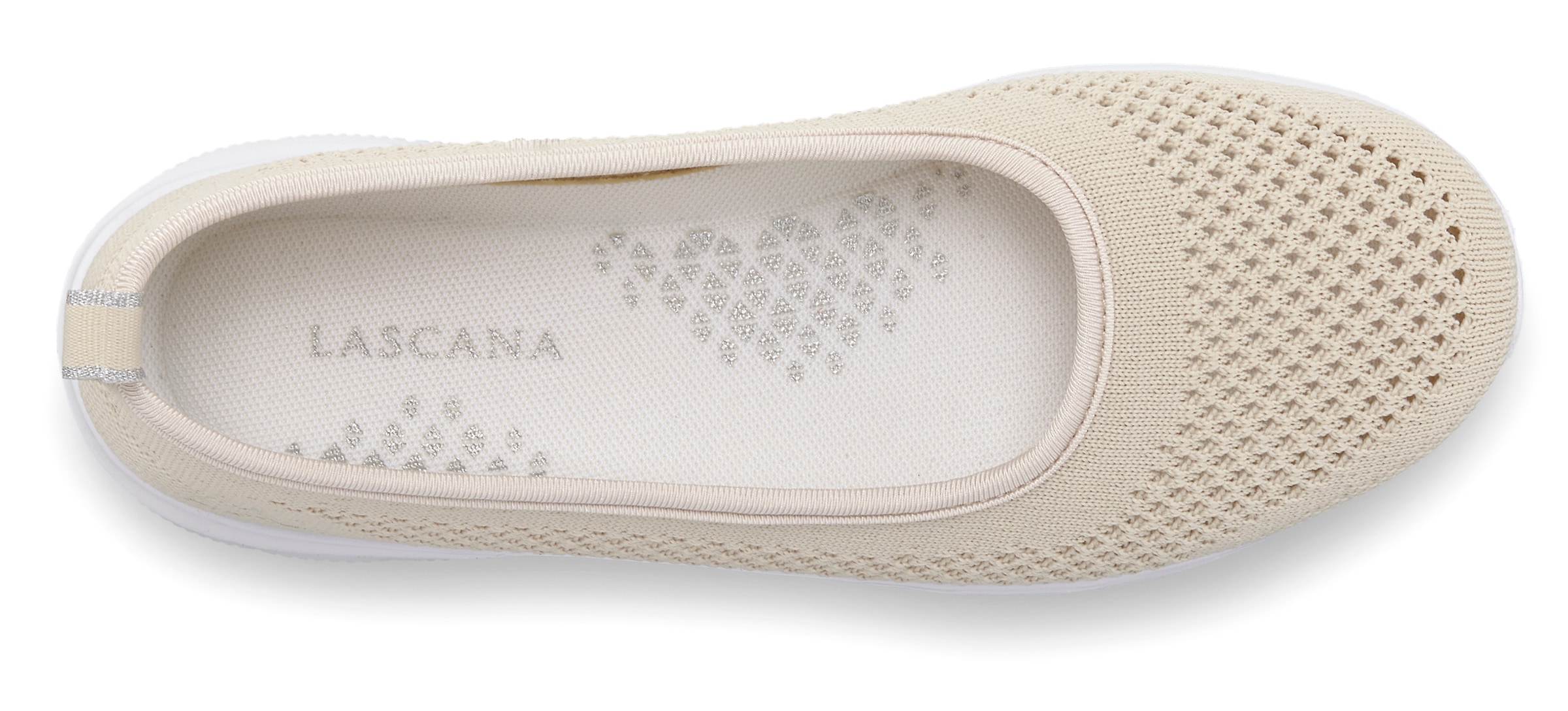 LASCANA Sneaker Ballerinas, ultraleichter Slipper, Slip-On-Sneaker, Freizeitschuh VEGAN