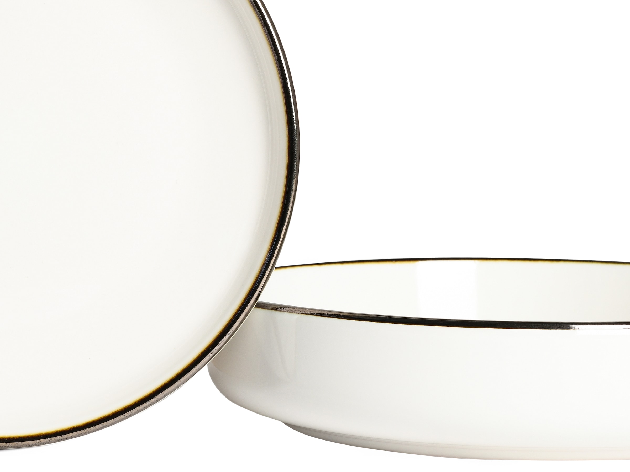 CreaTable Tafelservice »Nordic Festive, Service 12-tlg.« Minimalistisches Design, Dezente goldene Akzente