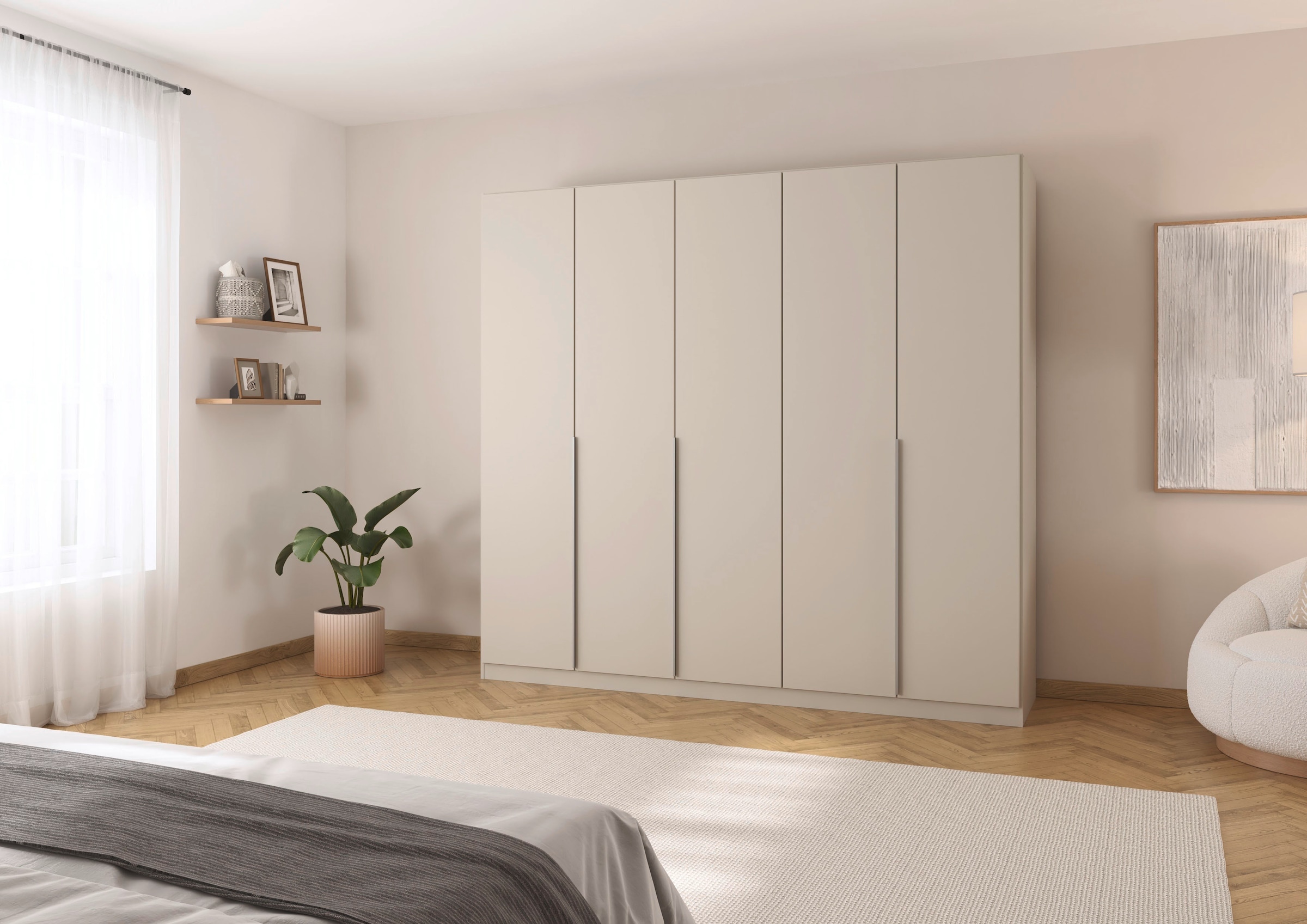 rauch Drehtürenschrank »Kleiderschrank Schrank Garderobe AGORDO TOPSELLER Schlafzimmer«, (in zwei Griff-Farben mit Dekor- oder Hochglanzfront), durchdachte Innenausstattung, in 6 Breiten und 2 Höhen MADE IN GERMANY