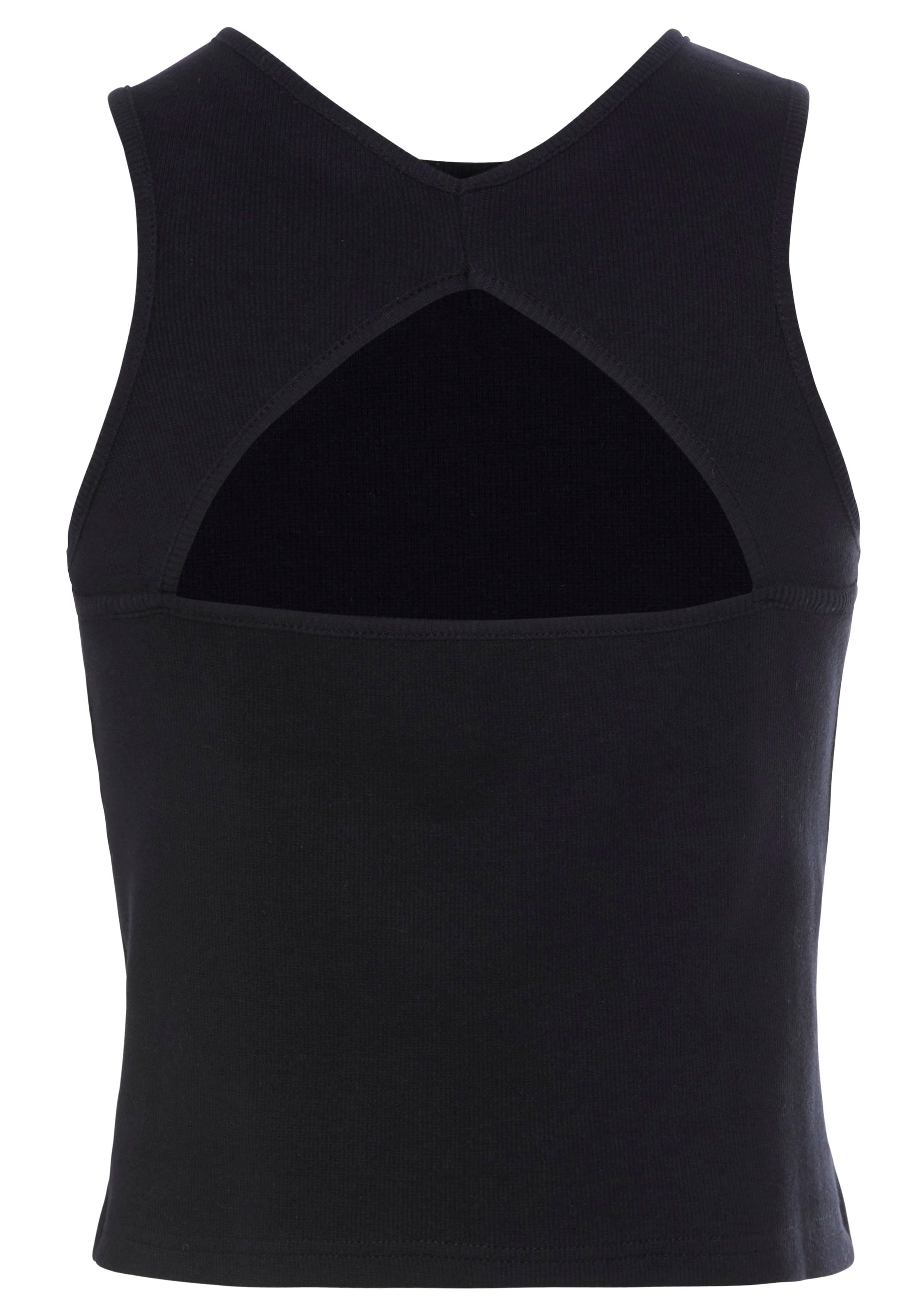 s.Oliver Ripptanktop, mit Cut-outs im Rücken, sportliches Damentop aus elastischer Baumwolle