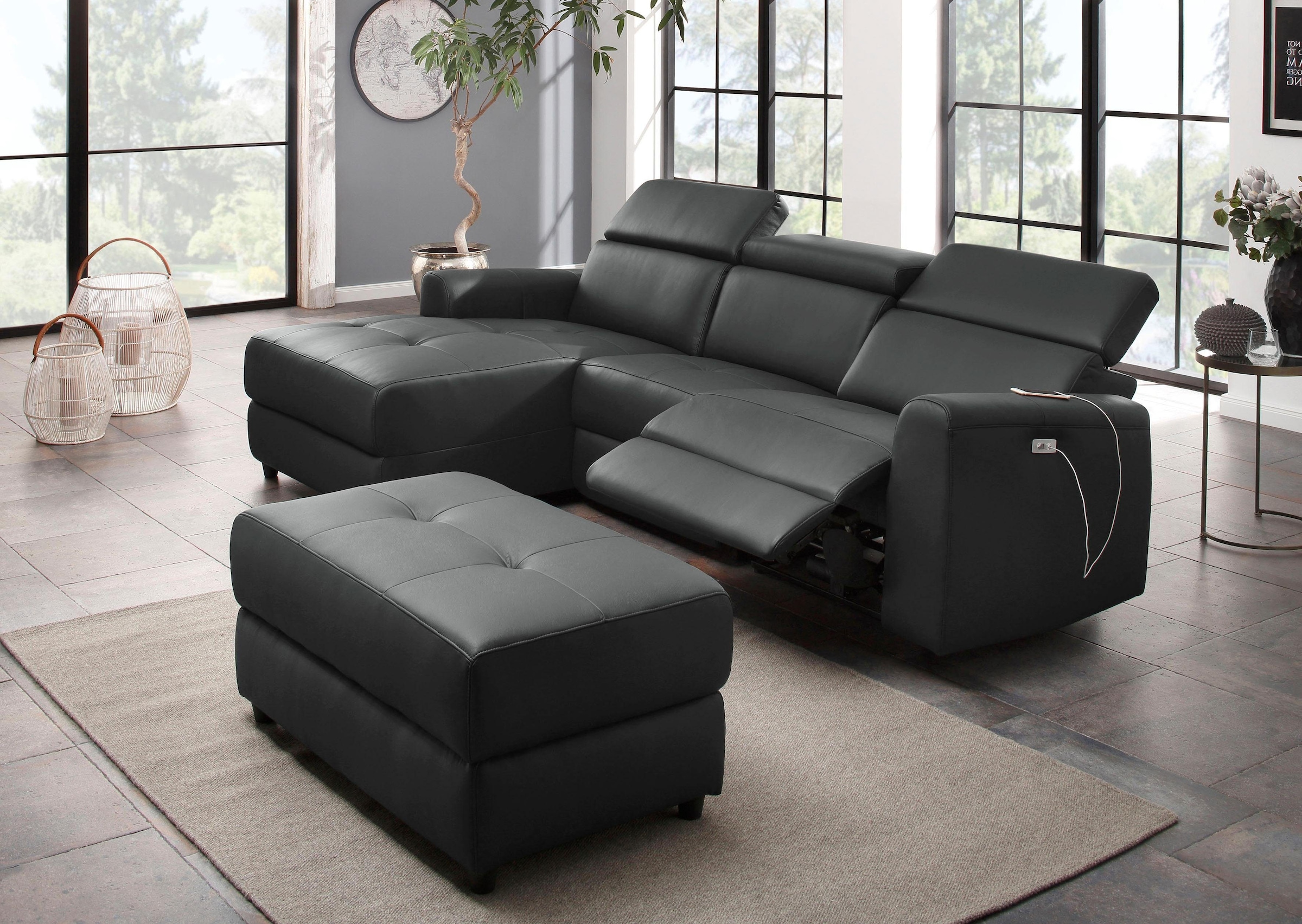 Home affaire Ecksofa »Sentrano, L-Form,«, 275 cm, man. o. elektr. Relaxfunktion und USB/Kopfverstellung