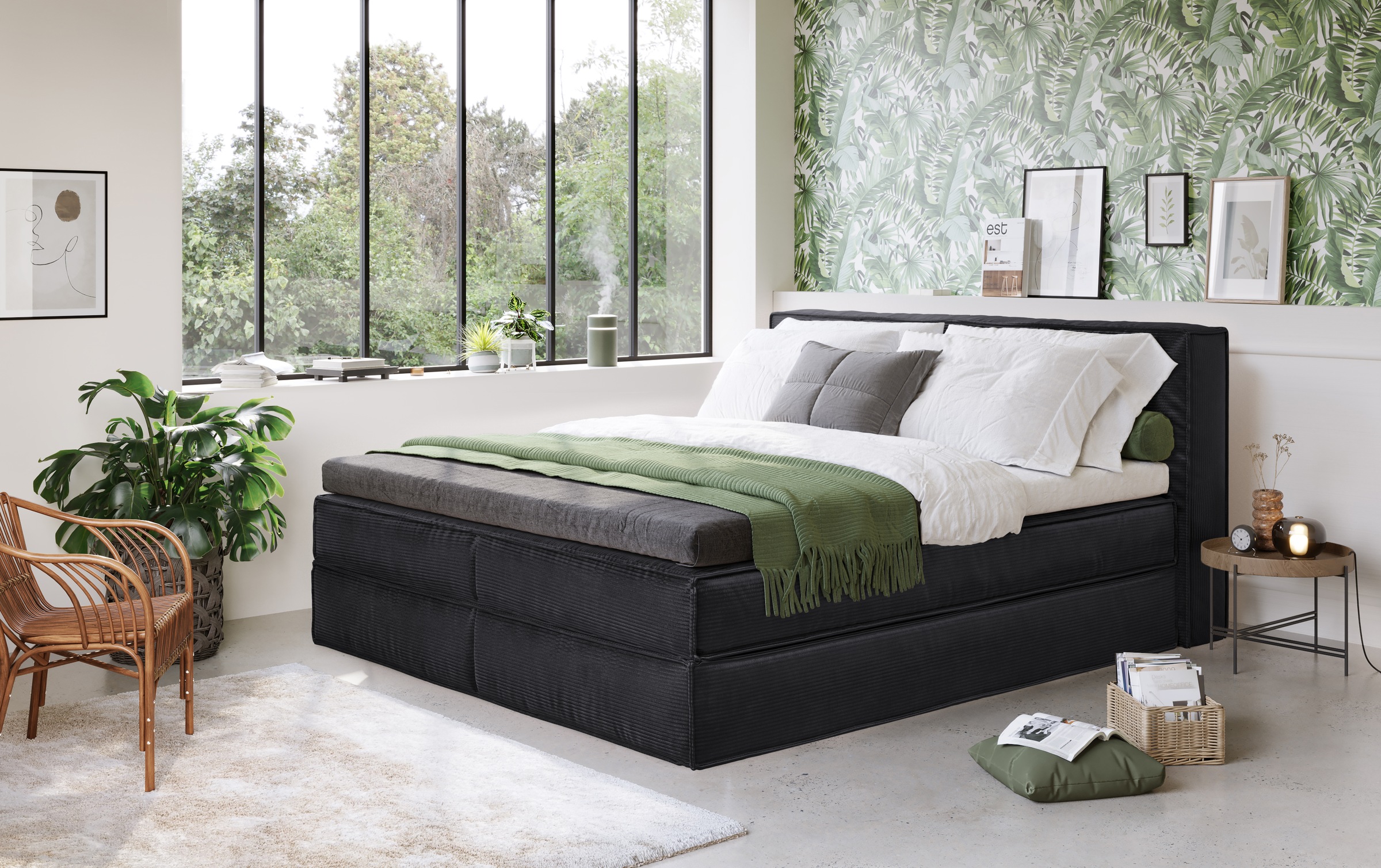 Home affaire Boxspringbett »Milano«, Boxbett inkl. Topper, 2 Matratzen, Härtegrade H2, H3 und H4 wählbar