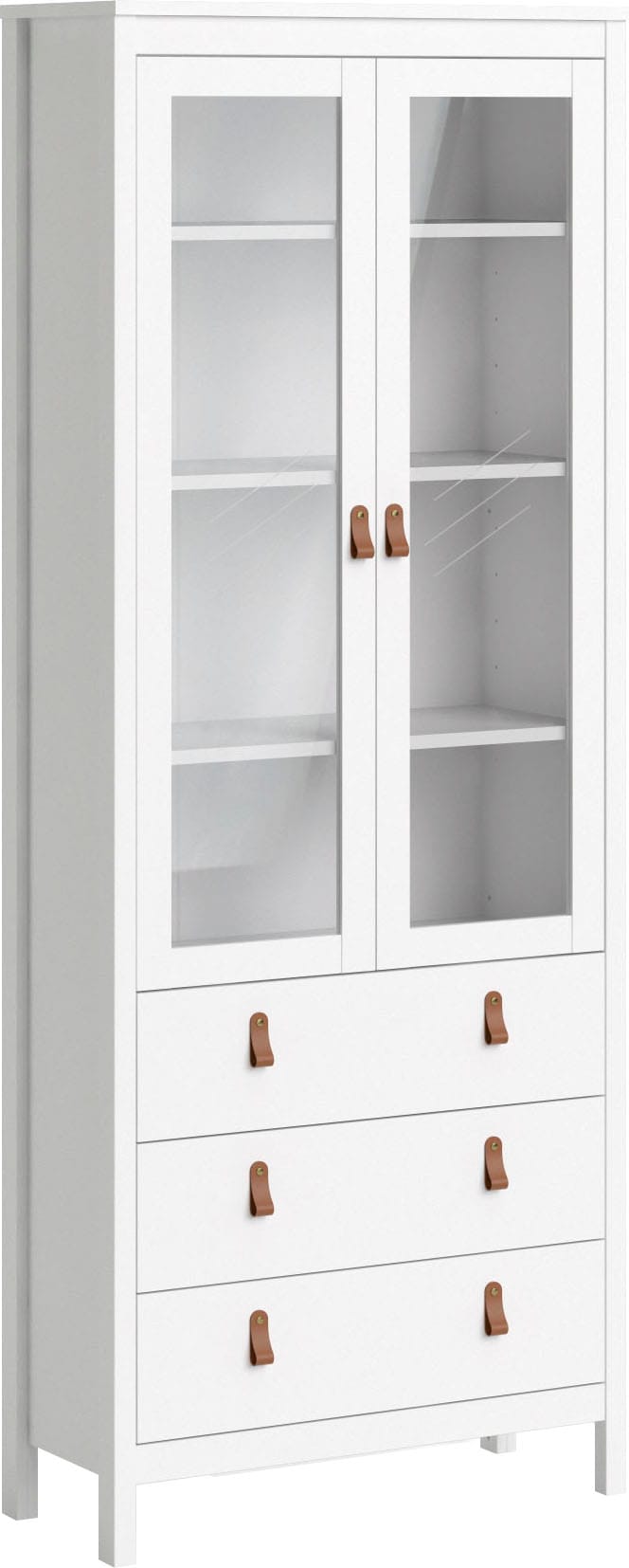 Home affaire Vitrine »Madrid, Glasvitrine Vitrinenschrank Ausstellung Sammelvitrine«, mit 2 Glastüren und 3 Schubladen, Breite 78 cm