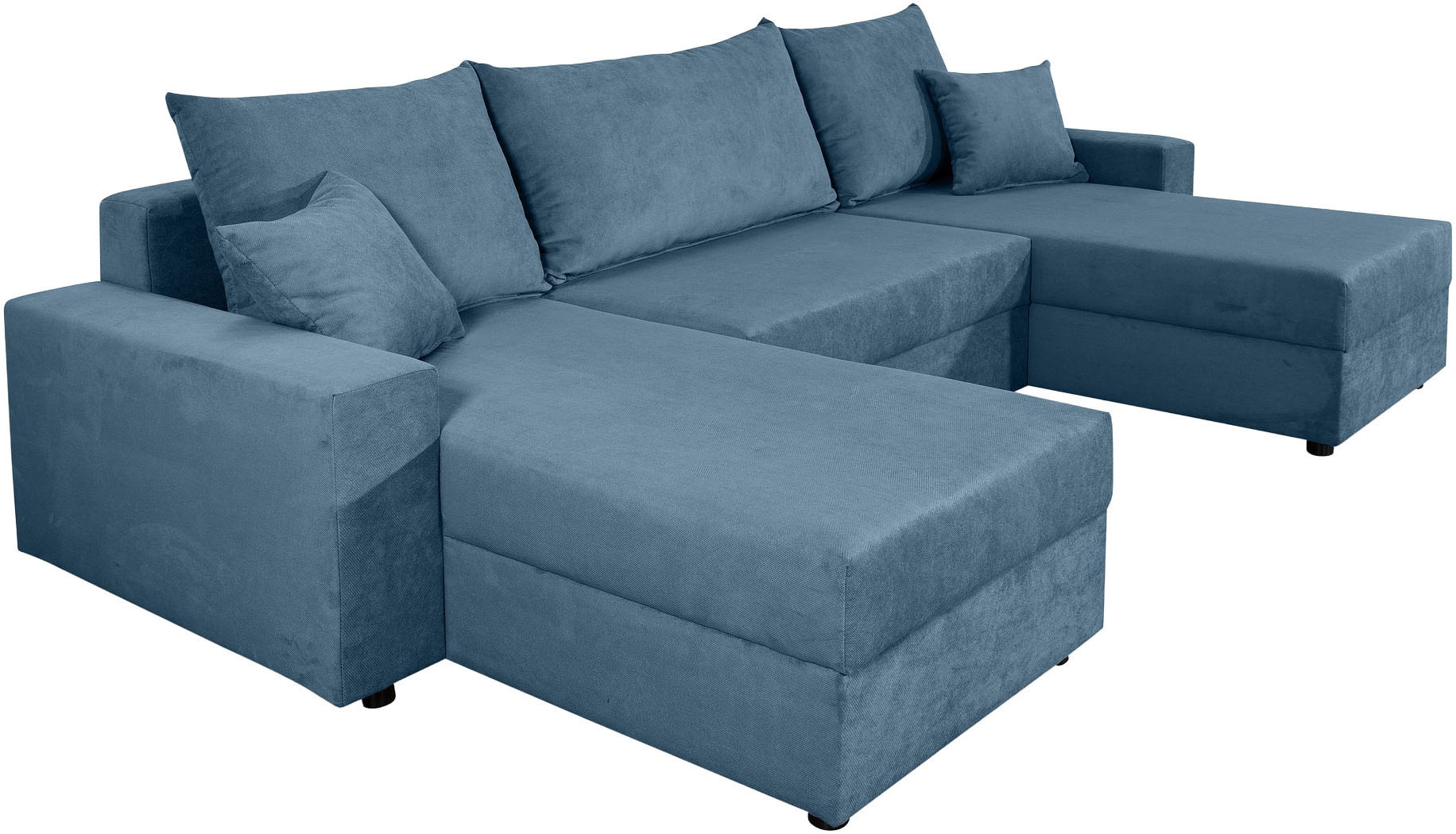 COLLECTION AB Wohnlandschaft »Pico U-Form, Breite 252, mit Schlaffunktion, Bettkasten & Zierkissen«, Liegefläche 117x220 cm