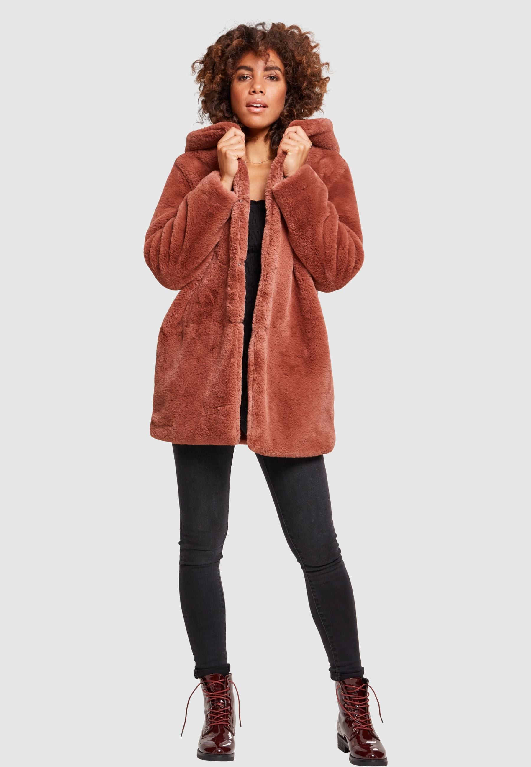 URBAN CLASSICS Parka »Urban Classics Damen Ladies Hooded Teddy Coat« 1 Stk. tlg. ohne Kapuze