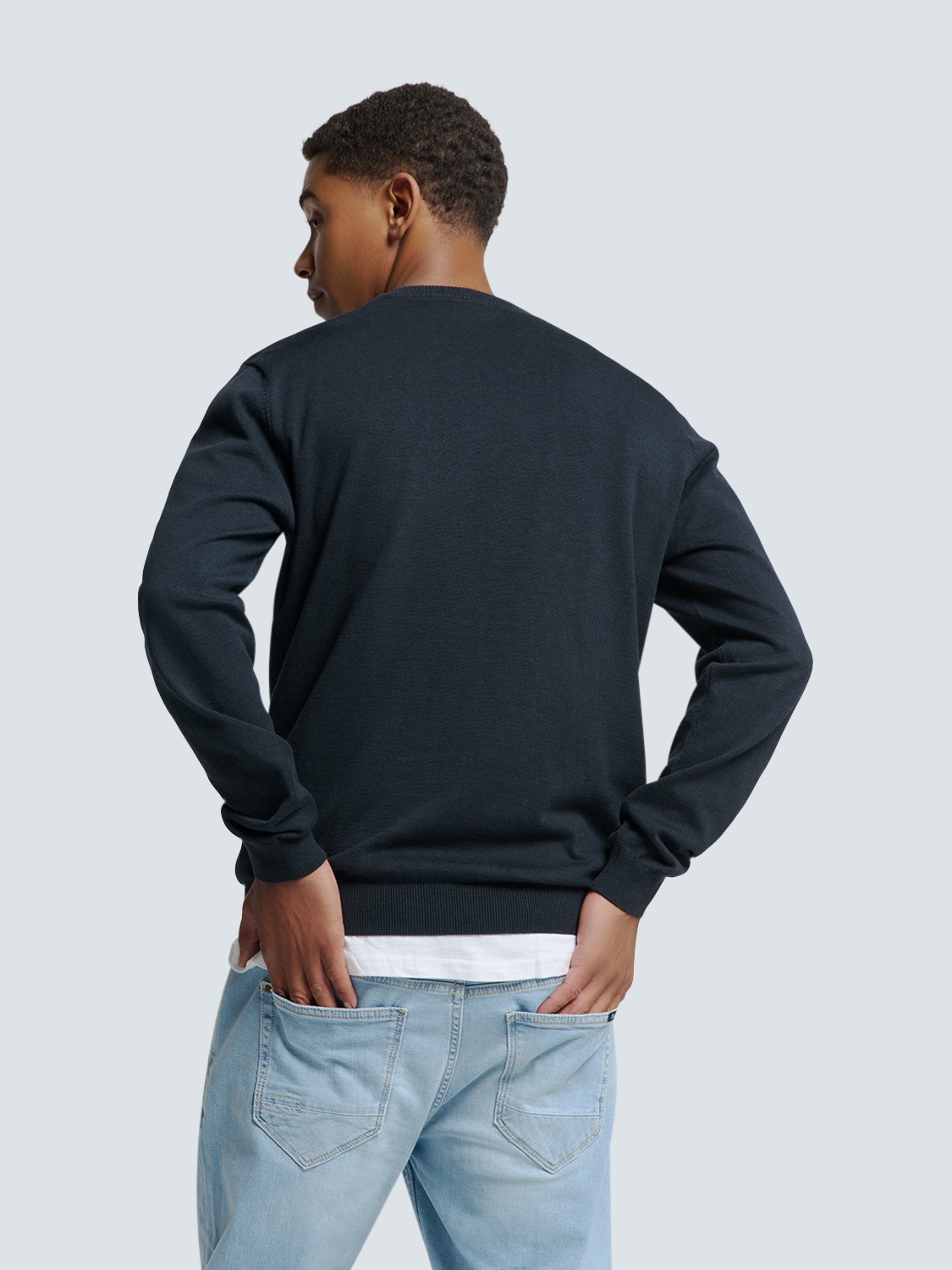 NO EXCESS Rundhalspullover »No Excess Zweifarbiger Pullover von Timeless Basics«