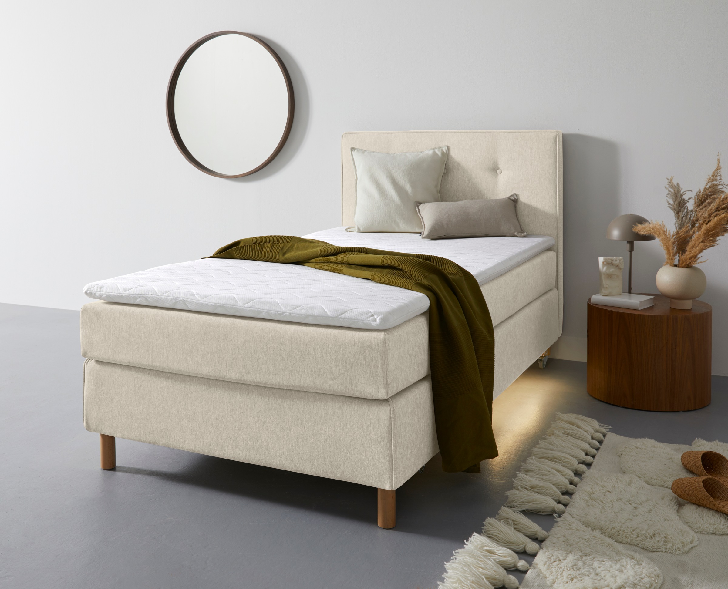 Home affaire Boxspringbett »Heimatblick 100x200cm beliebig erweiterbar zu Doppel- und Familienbett«, Einzelbett, Hotelbett erhältlich in H2,H3 & H4