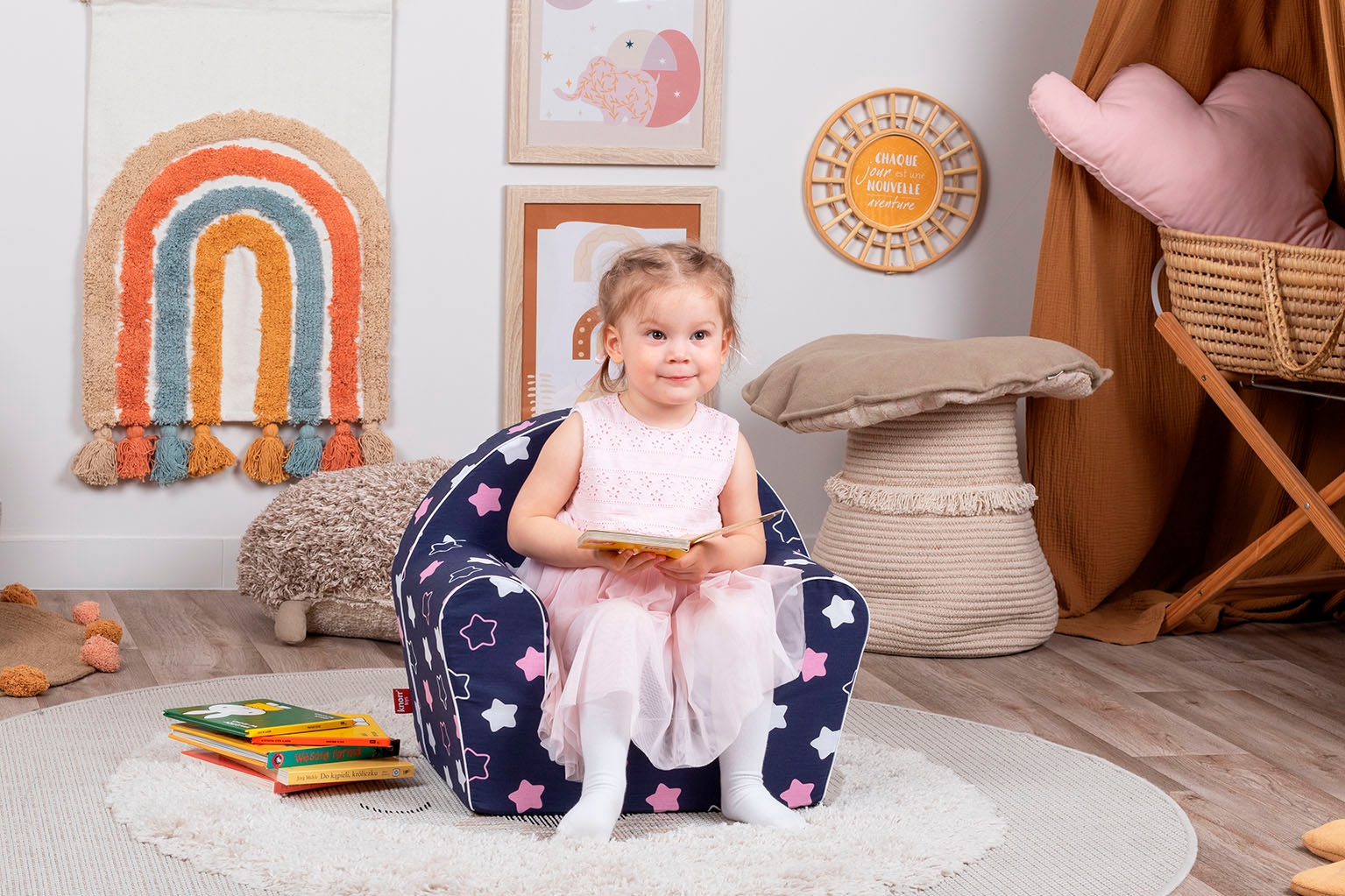 Knorrtoys® Sessel »Star blue pink«, für Kinder; Made in Europe