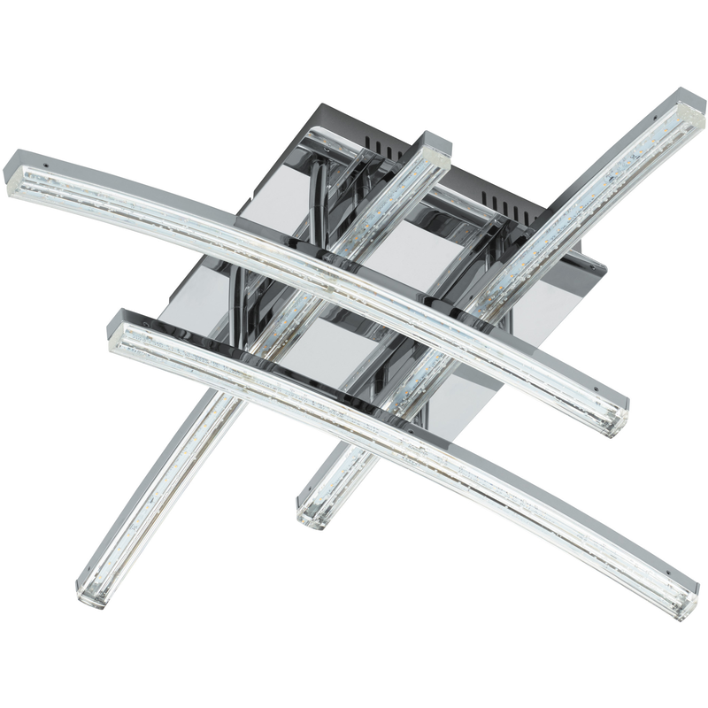 EGLO LED Deckenleuchte »PERTINI« LED-Board Warmweiß Deckenlampe, Flurlampe Decke in Chrom und Transparent chromfarben