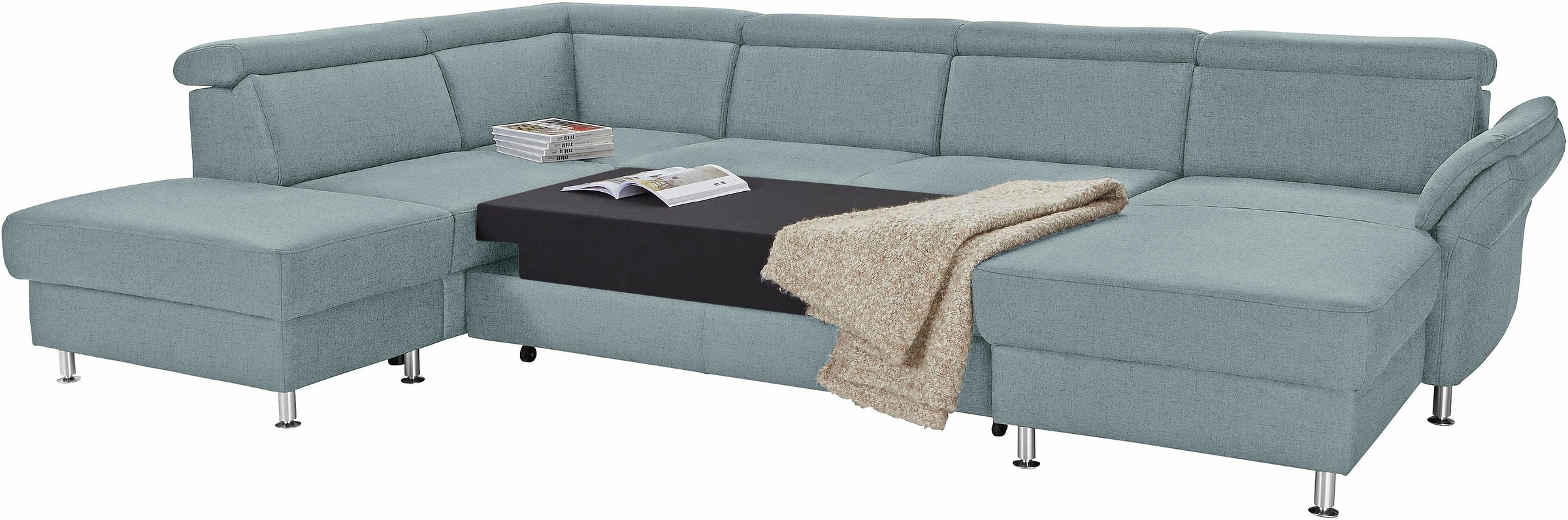 sit&more Wohnlandschaft »Avignon U-Form«, wahlweise mit Bettfunktion und Stauraum, inklusive Kopfteilverstellung