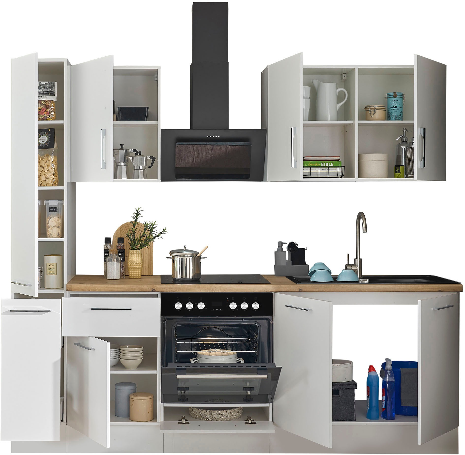BASIC by Balculina Küchenzeile »Turin«, Breite 240 cm, wahlweise mit E-Geräten