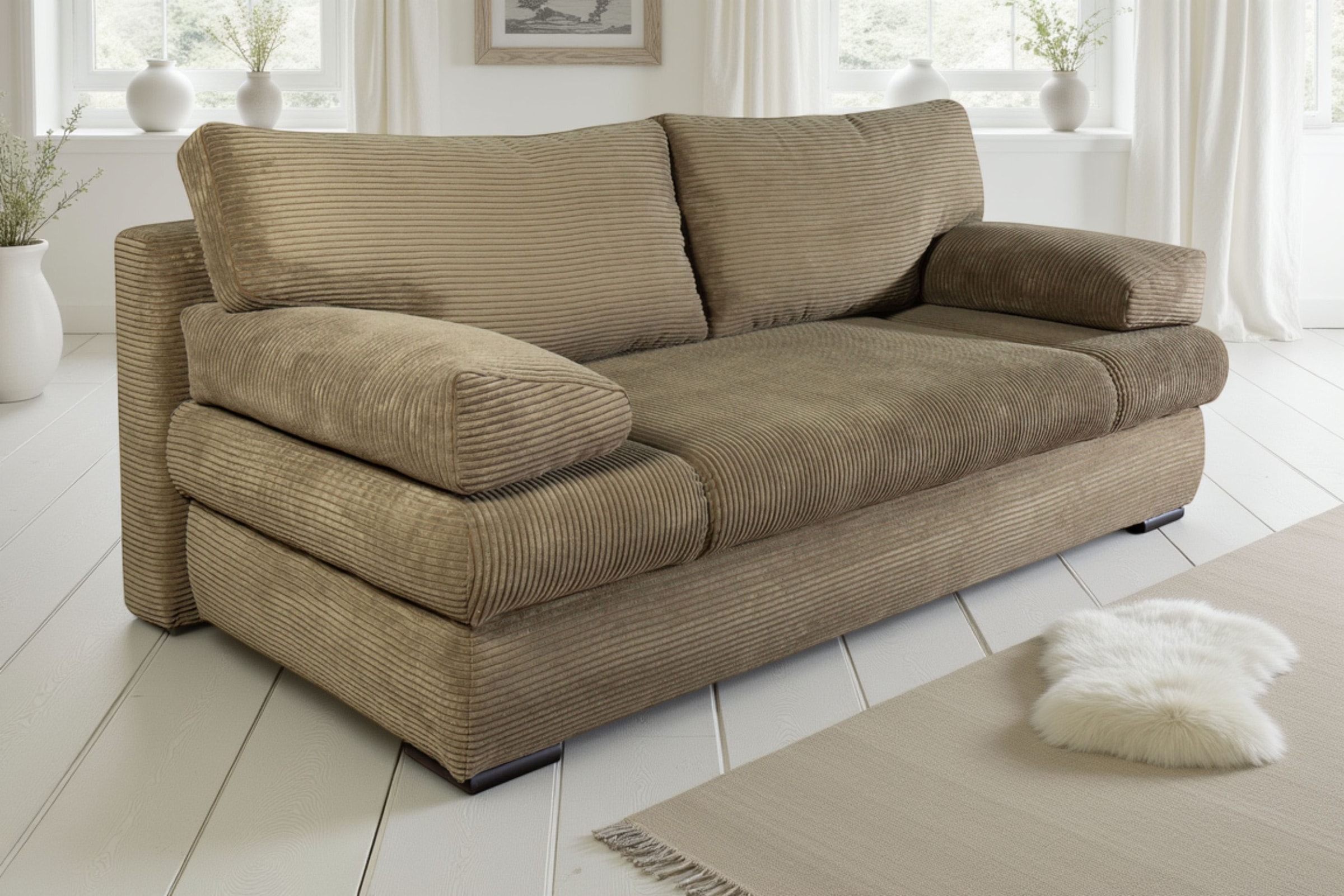 COLLECTION AB Schlafsofa »Tina Breite 200 cm, Liegefl. 146x200 cm« mit Bettfunktion, Bettkasten & 2 Armlehnenkissen, Bonell-Federkern