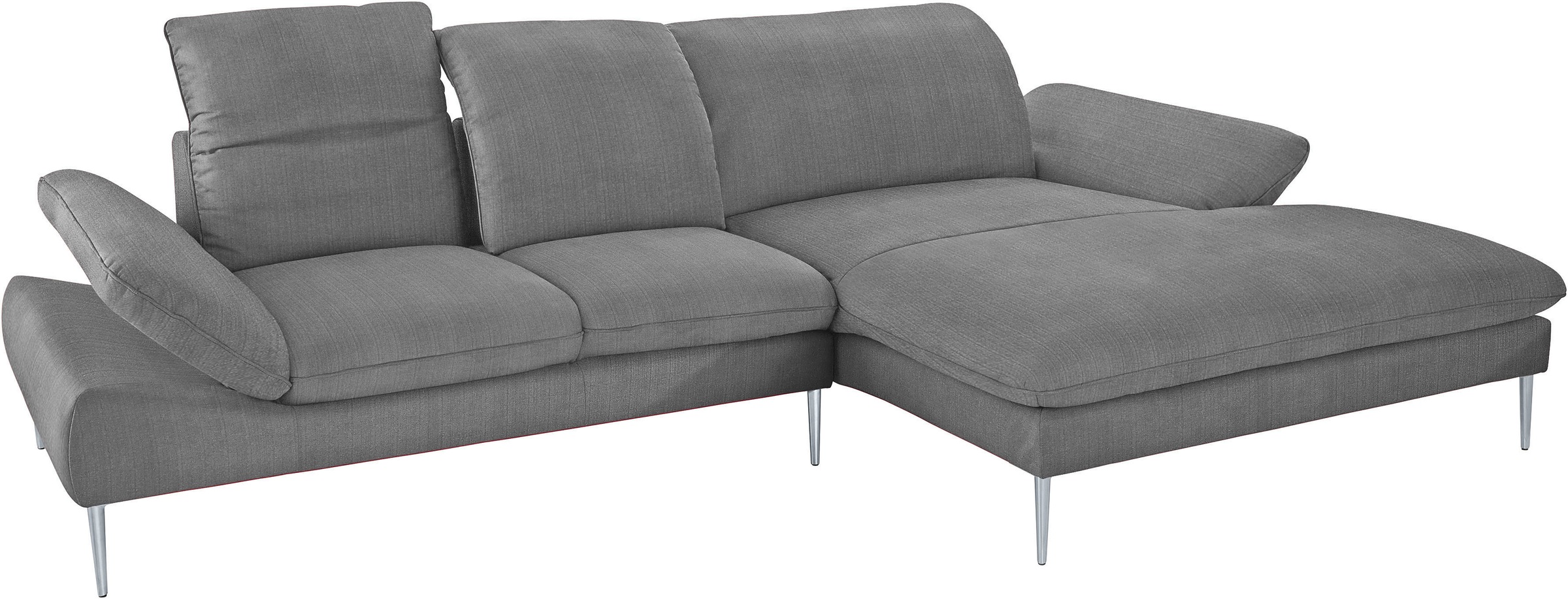 W.SCHILLIG Ecksofa »enjoy&MORE, Designsofa, elegant und bequem, L-Form«, mit Sitztiefenverstellung, Füße silber matt, Breite 310 cm
