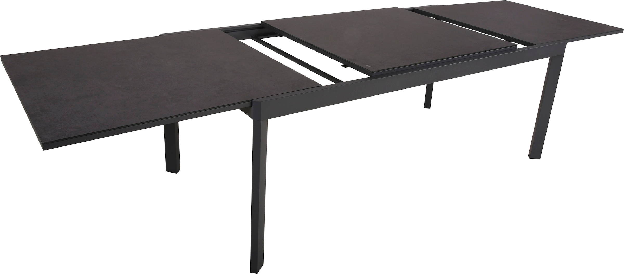 Garden Pleasure Garten-Essgruppe »NEREA«, (7 tlg., 1x Ausziehtisch, 6x Stapelstuhl), ausziehbarer Tisch, Stühle stapelbar, geeignet für 6 Personen
