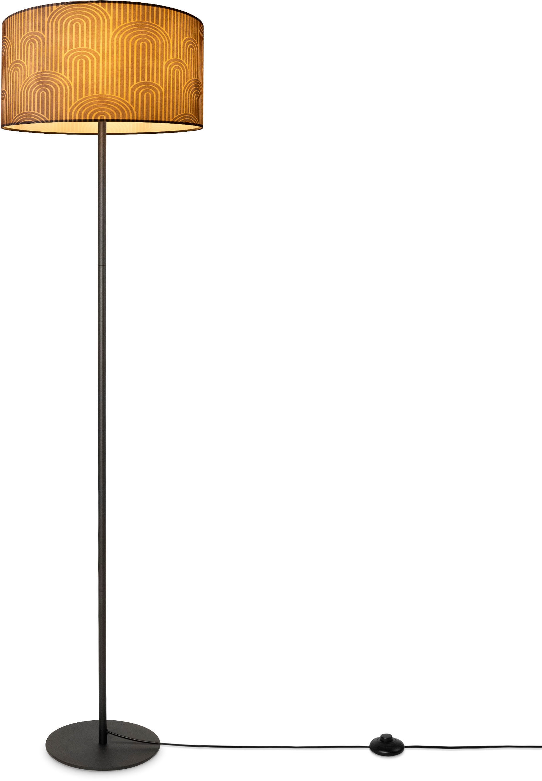 Paco Home Stehlampe »Luca Pillar« E27 Mit Stoffschirm Stehlampe Wohnzimmer Leselampe Modern Vintage E27