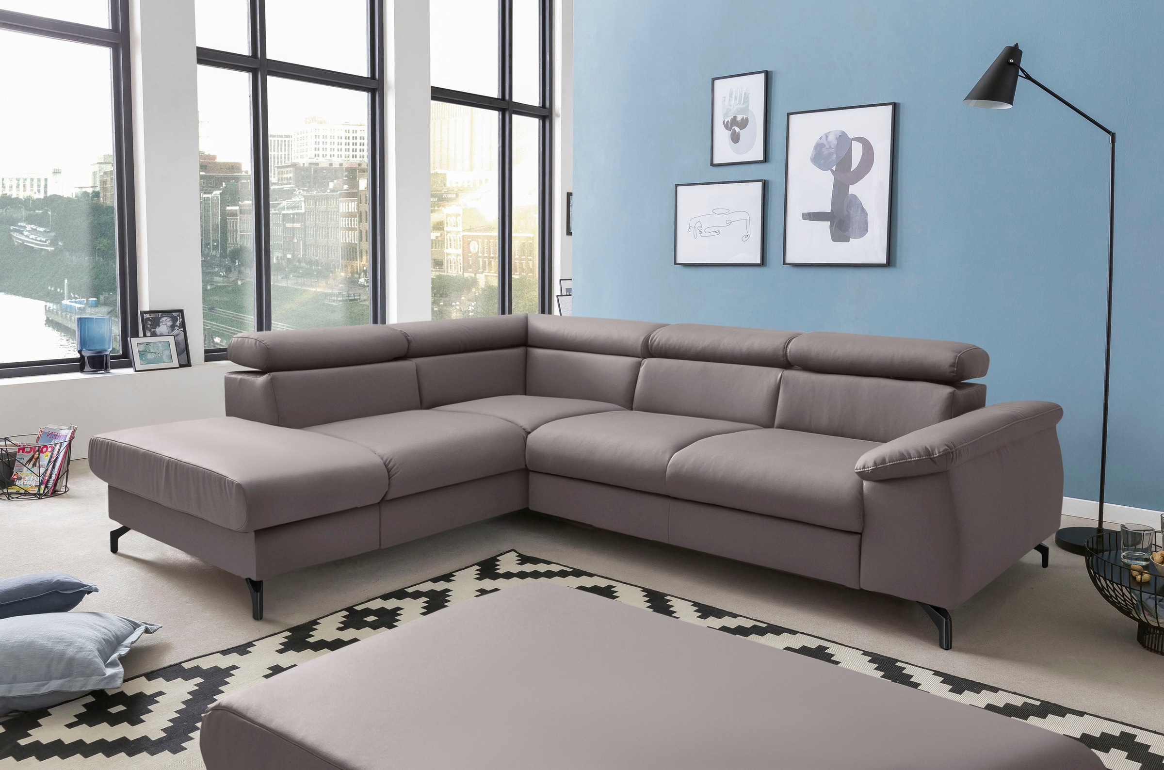 COTTA Ecksofa "Komaris L-Form", mit Kopfteilverstellung, wahlweise mit Bett günstig online kaufen
