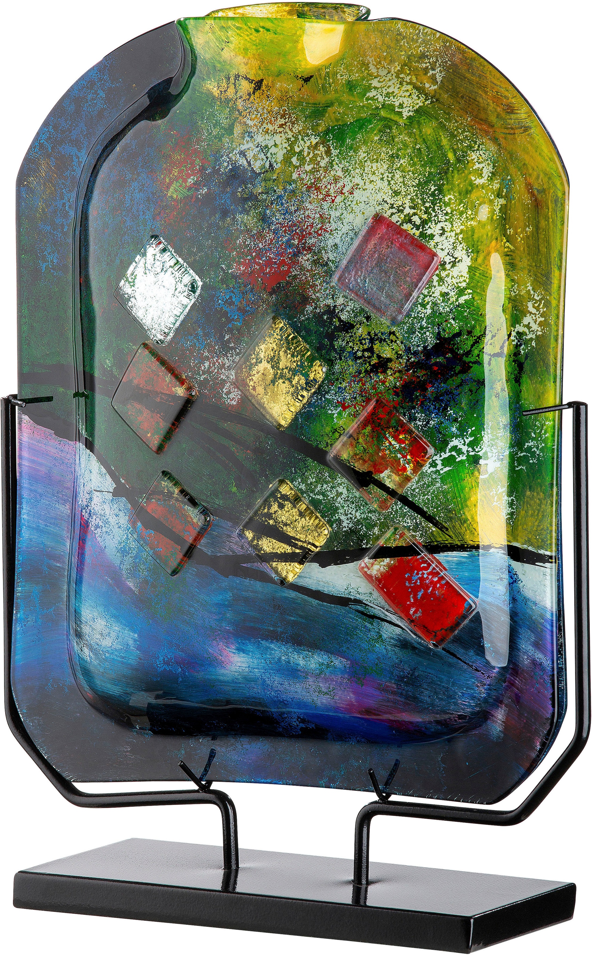 Casablanca by Gilde Dekovase »Karree«, (1 St.), dekorative Vase aus Glas, Dekoobjekt