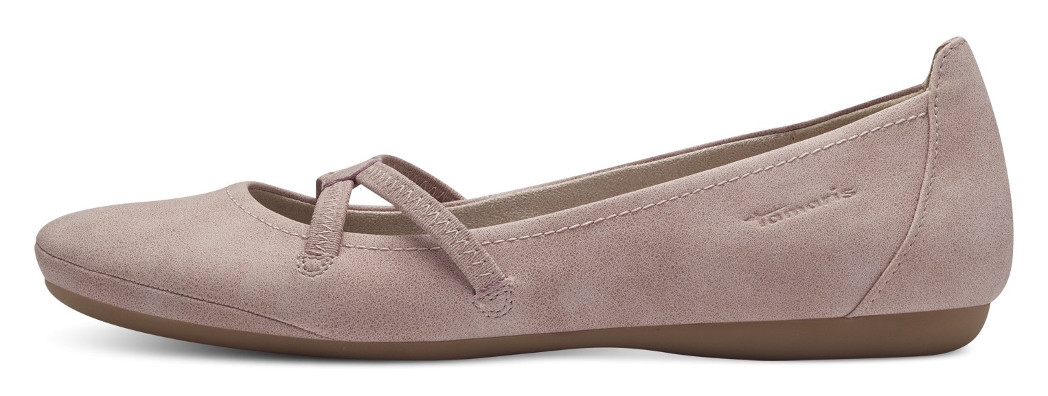Tamaris Ballerina »Caterina«  Flats, Festtagsmode, Slipper mit Gummizugriemchen
