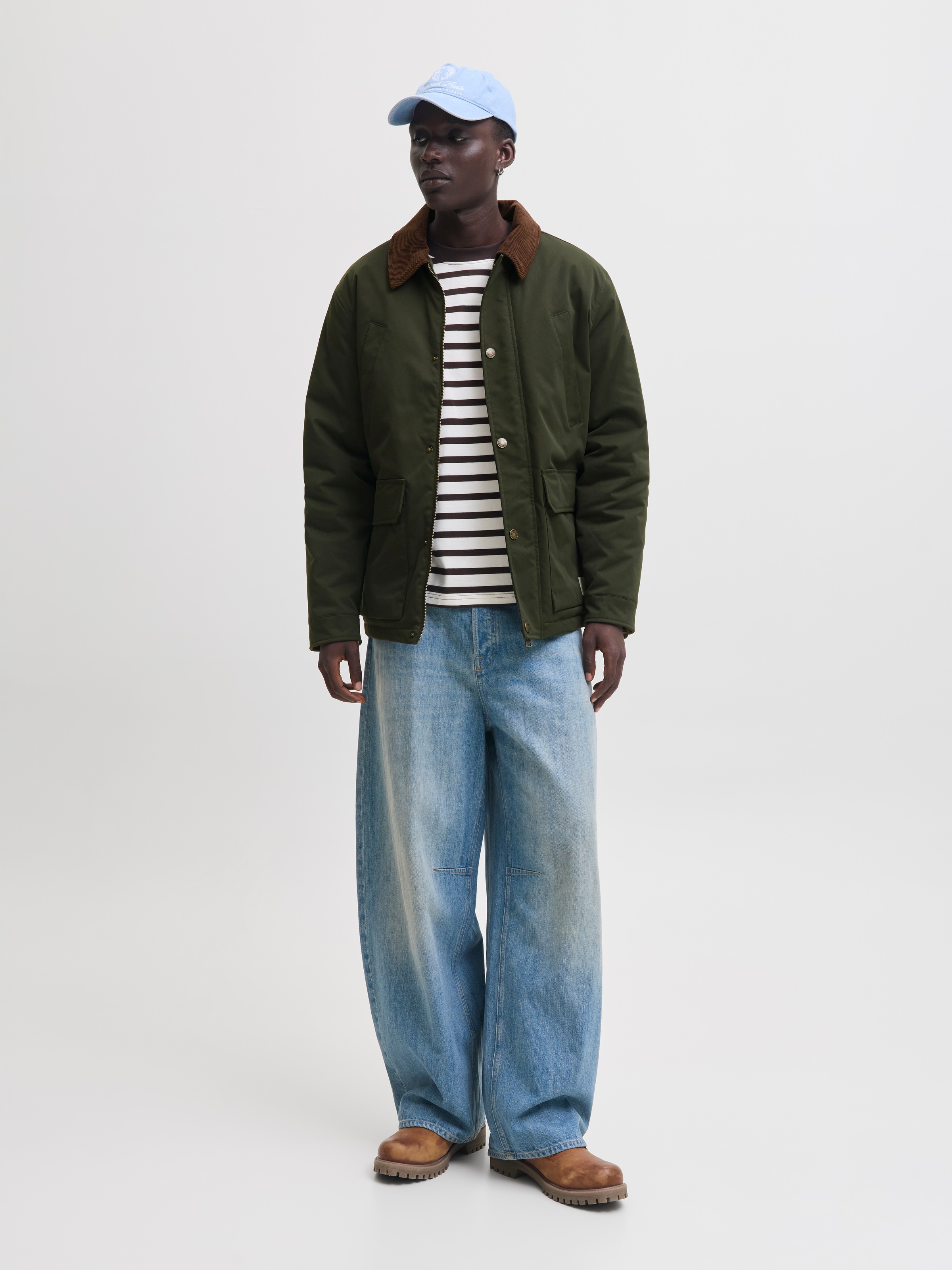 Jack & Jones Fieldjacket »JORNORREBRO PADDED BARN JACKET SN« Kunstfaser, mit Knopfleiste