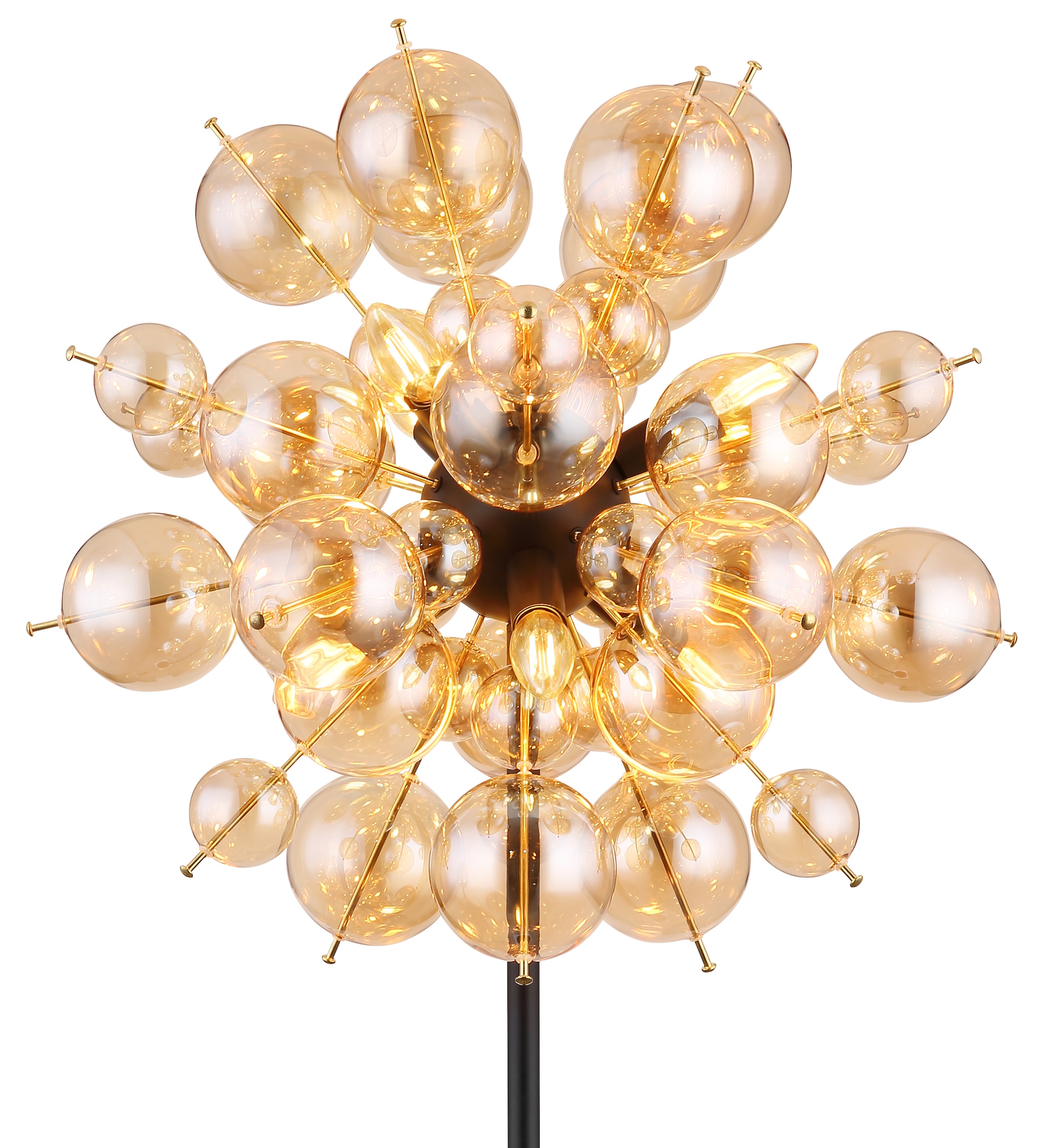 GLOBO LIGHTING Stehlampe »UDO«, Leuchtmittel E14 | ohne Leuchtmittel, Stehlampe/goldfarben/Glaskugeln/modern/Wohnzimmer/Flur/Schlafzimmer