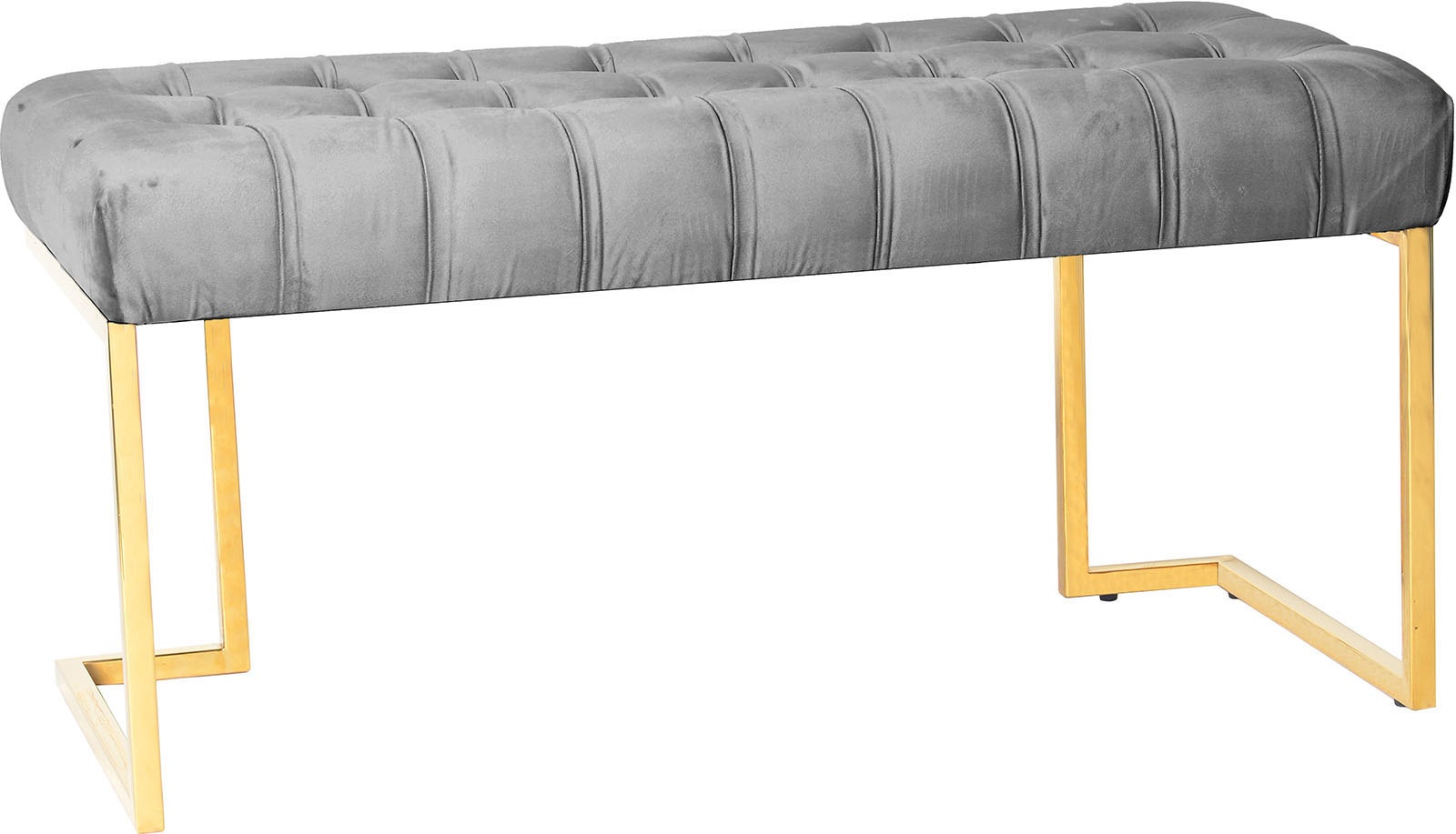 Kayoom Sitzbank »Rarity 225, Edler Touch durch goldenes Gestell« 1 Stk. tlg. eckig, samtweich, gesteppt, mit Zierknöpfen, Edelstahlgestell