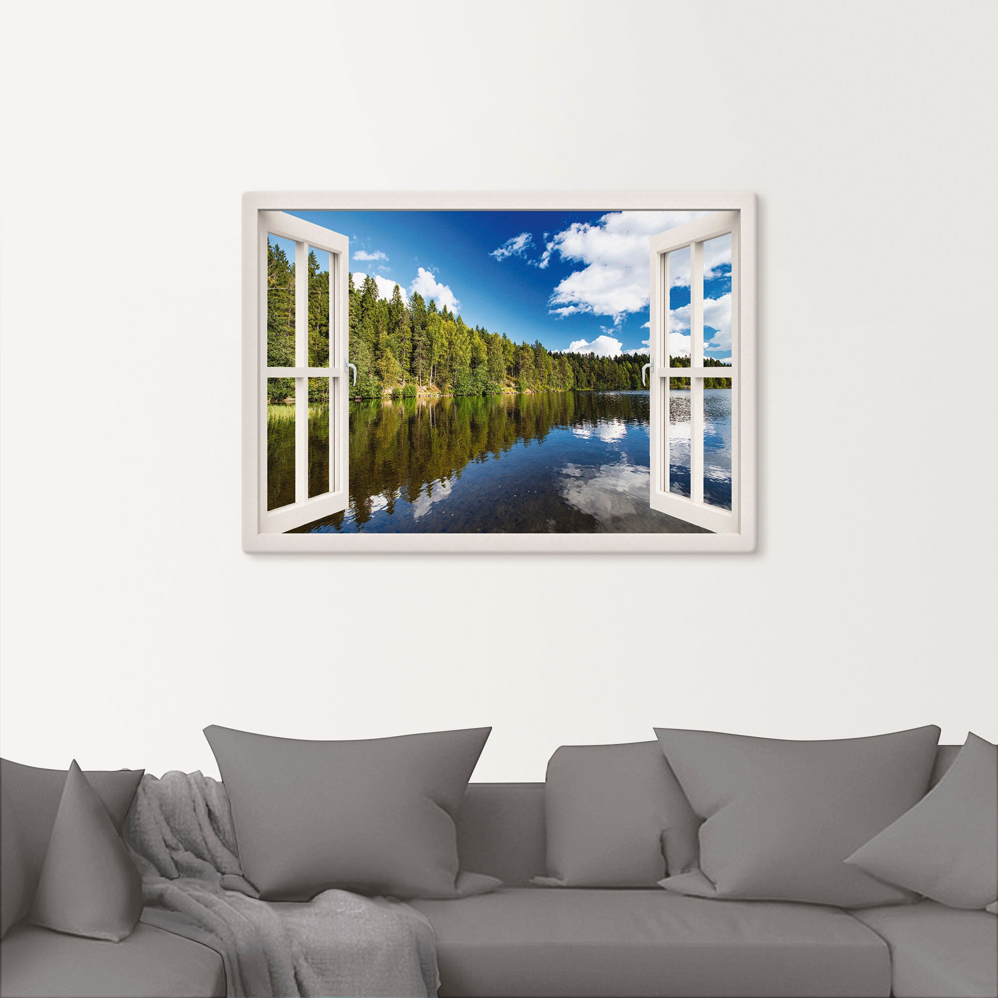 Artland Wandbild »Fensterblick Norwegische Landschaft«, Fensterblick, (1 St günstig online kaufen