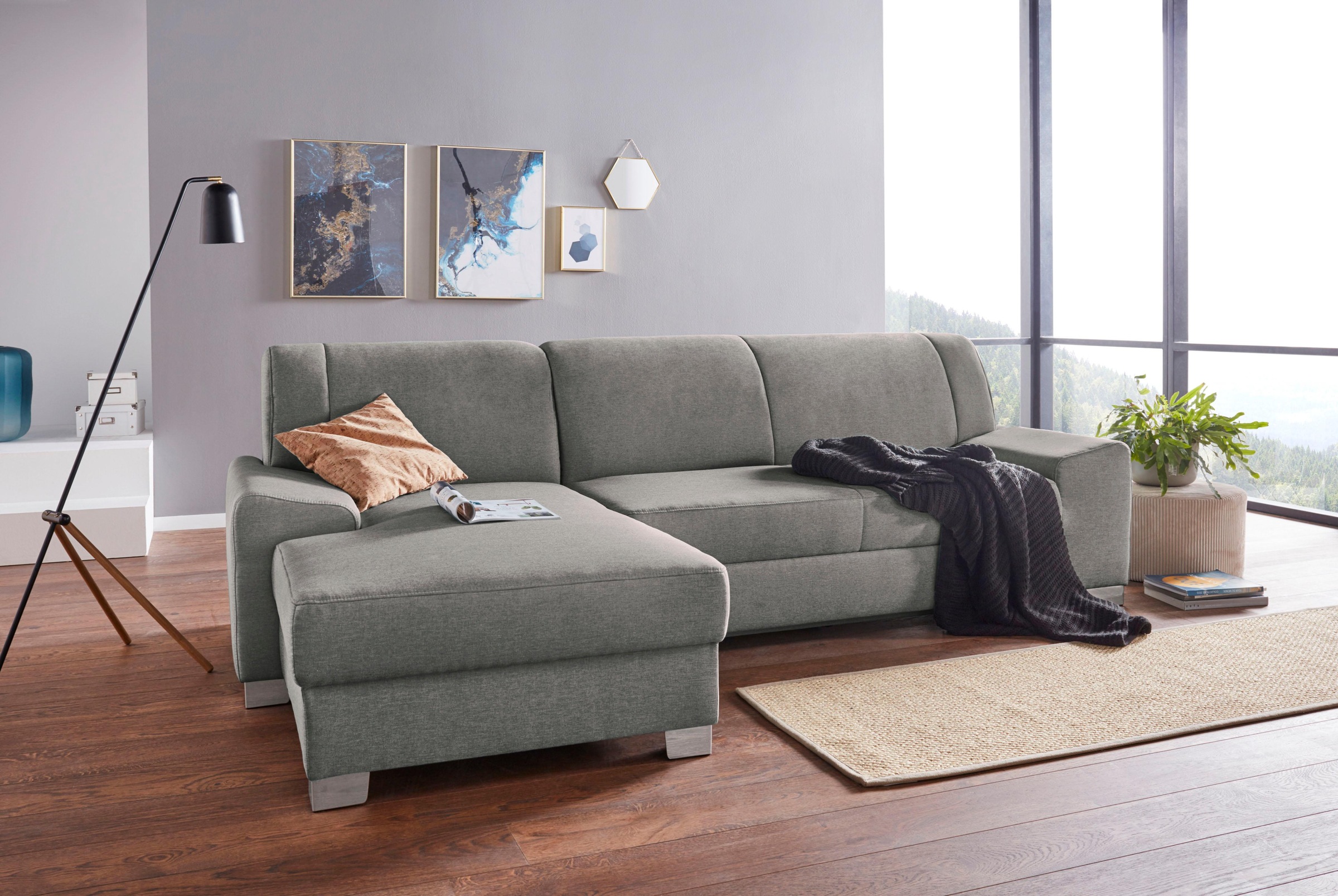 DOMO collection Ecksofa »Anzio L-Form, whlw. Bettfunktion, Federkern, hochw günstig online kaufen