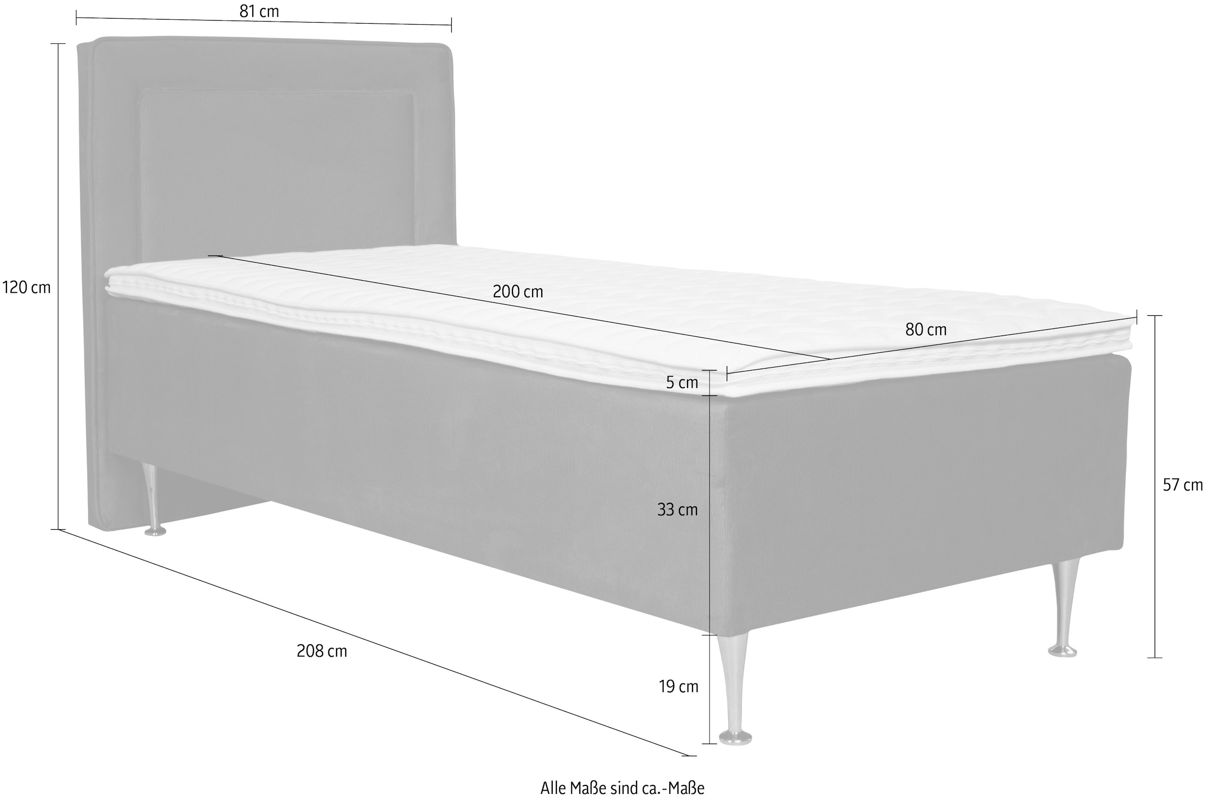 INOSIGN Boxspringbett »Hacer«, Topper, H2 oder H3 und in Breiten 70,80,90,120,140,160,180 wählbar