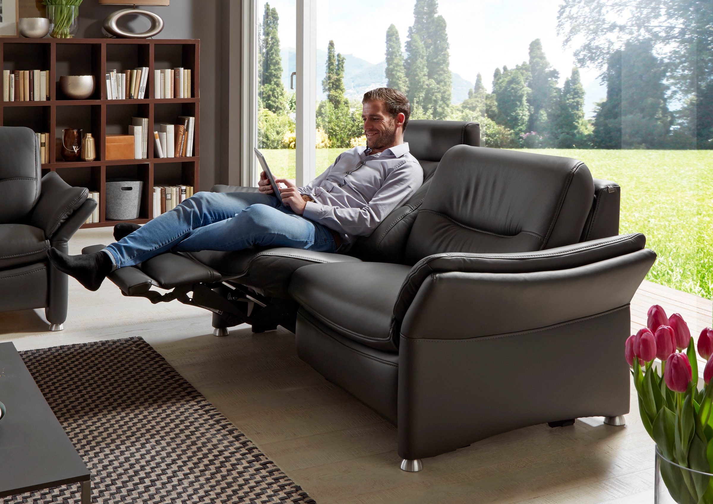 HUKLA 2,5-Sitzer »HU-SF15058 Ledersofa, Breite 194 cm« aus Leder, optional günstig online kaufen