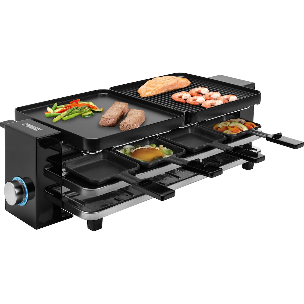 PRINCESS Raclette »162925 8 Piano-Schwarz für 8 Personen«, 8 St. Raclettepfännchen, 1200 W